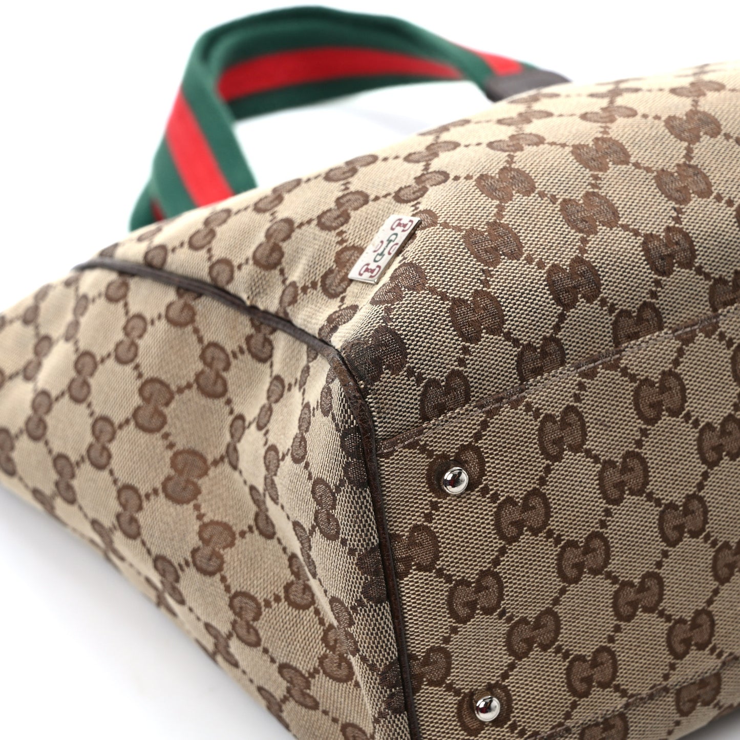 GG Monogram Web Pop Tote Dark Brown