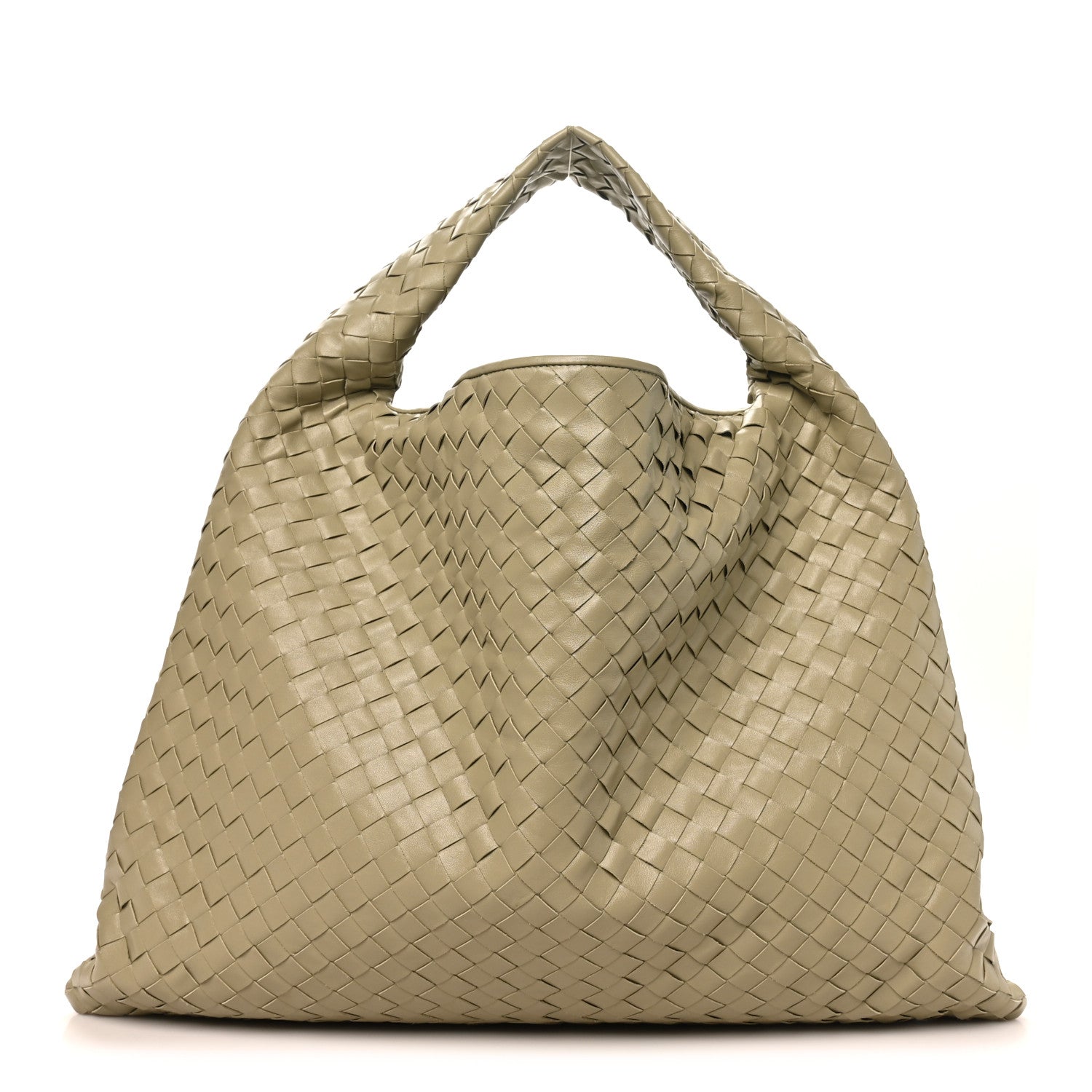 Bottega Veneta Calfskin Intrecciato Large Hop Travertine 1906897