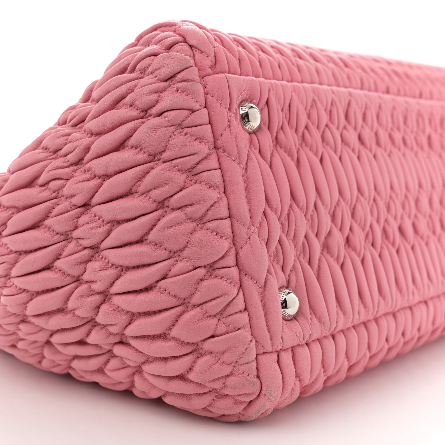 Miu Miu Nappa Matelasse Swarovski Crystal Tote Rosa 8 of 14