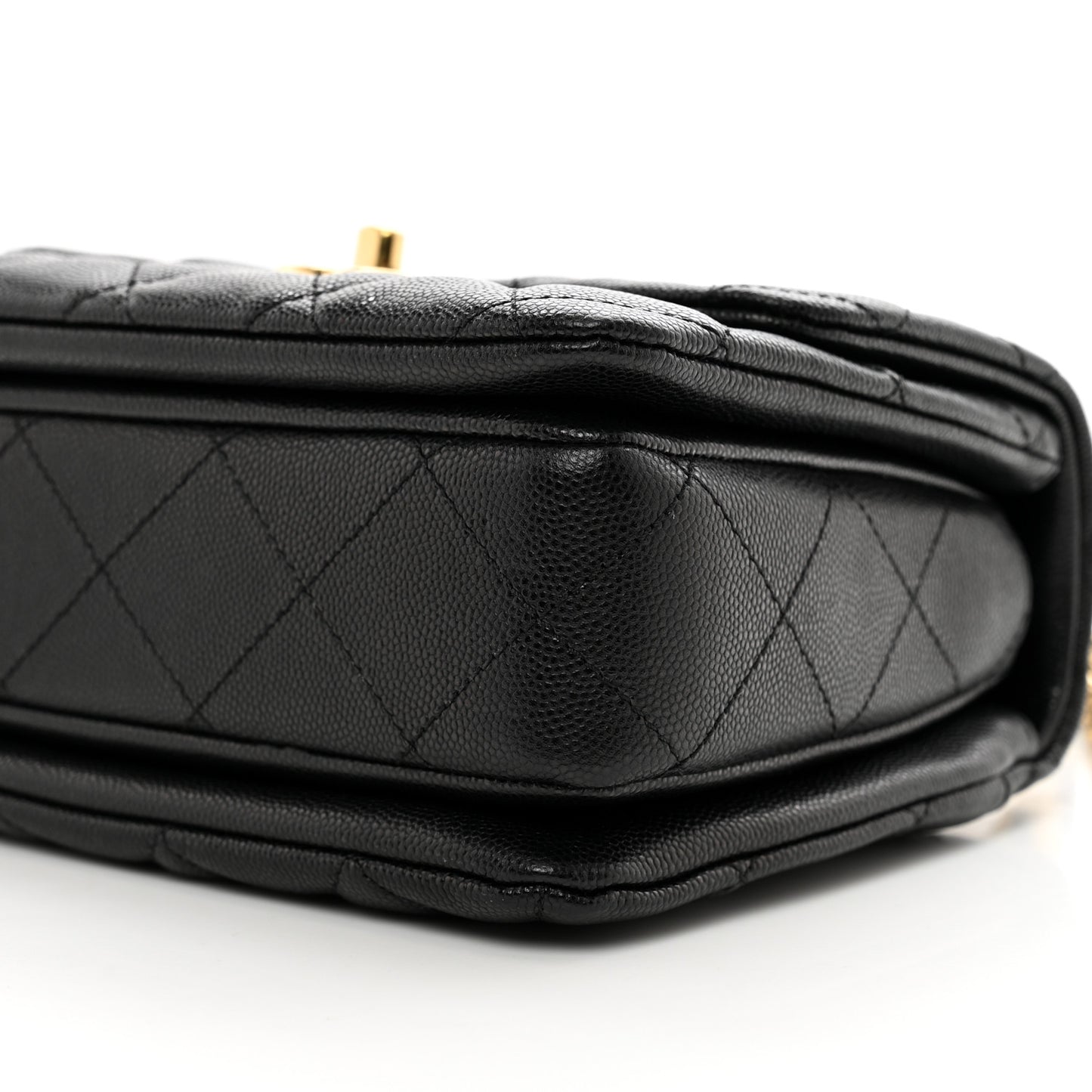 Caviar Quilted Coco First Flap Black