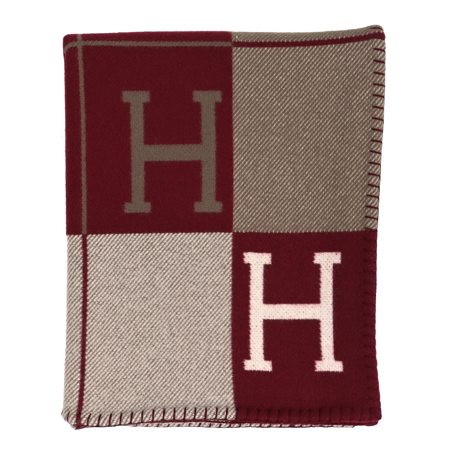 Wool Cashmere Avalon III Blanket Ecru Rouge H