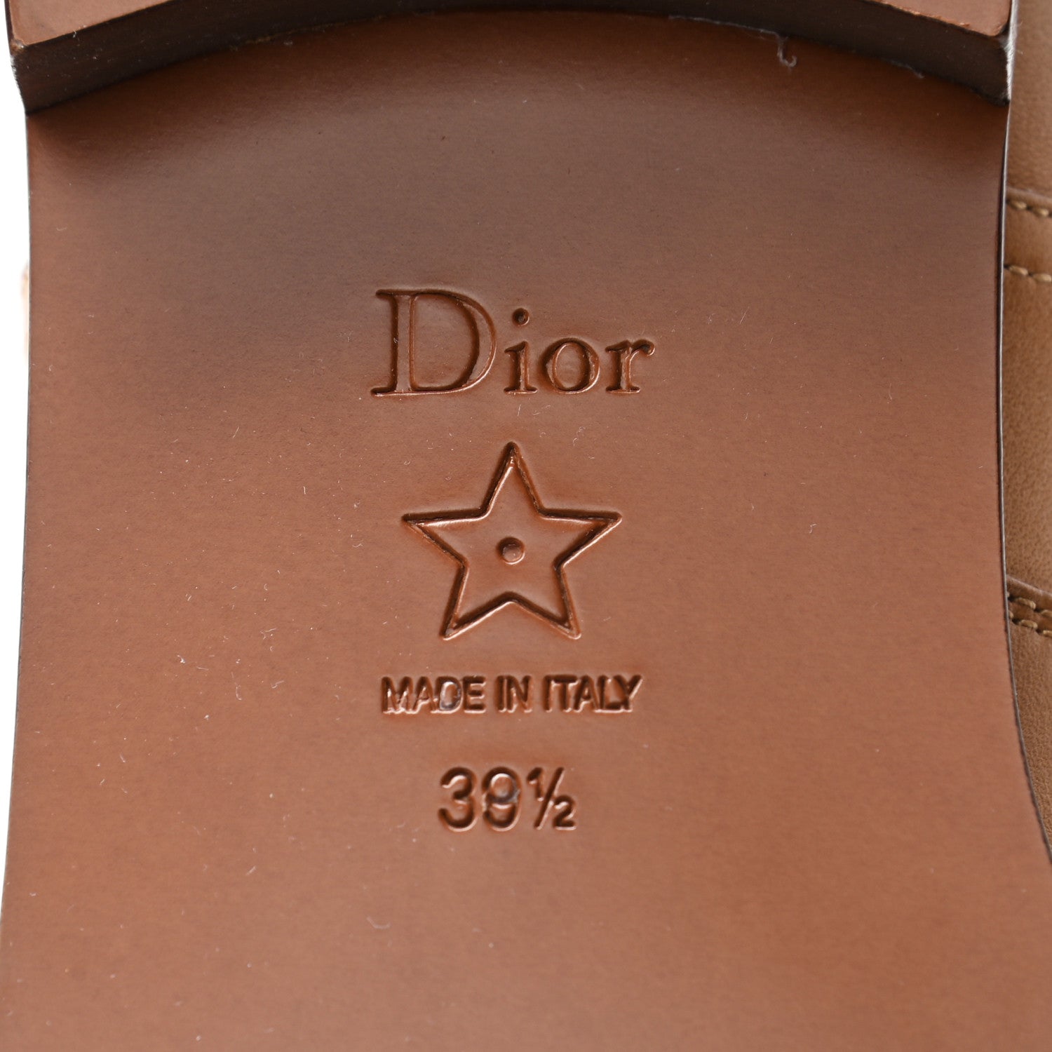 Christian Dior Soft Calfskin Empreinte High Boot 39.5 Ochre Brown 6 of 9