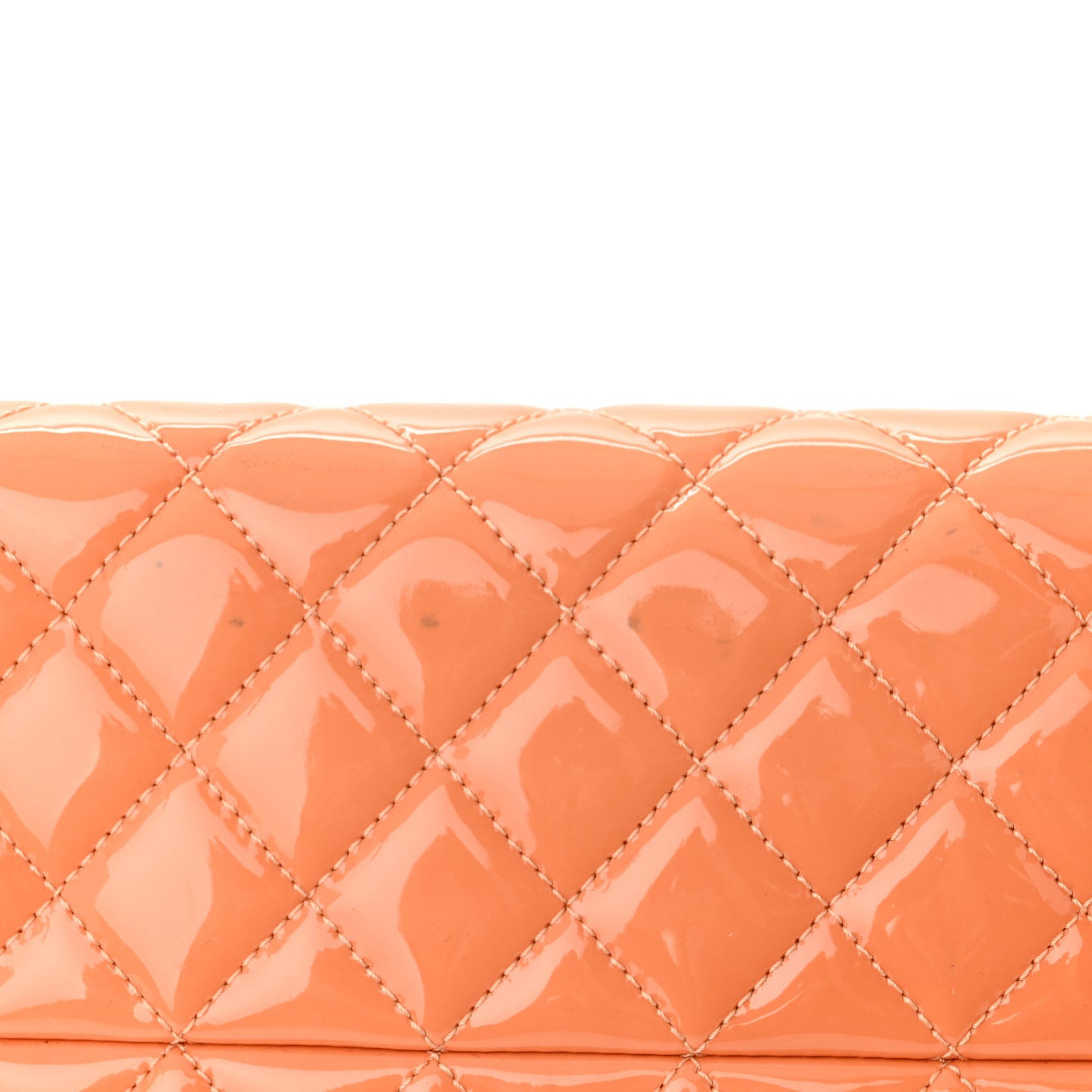 Patent Quilted Medium Just Mademoiselle Bowling Bag Orange