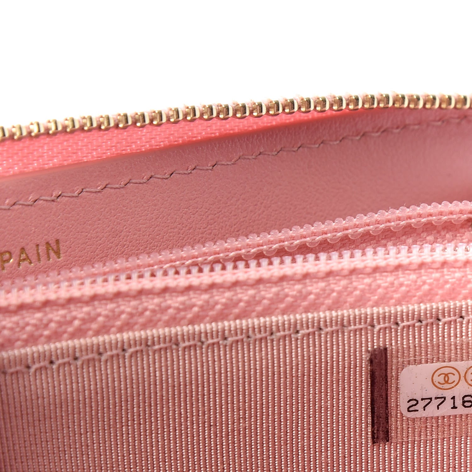 Chanel Iridescent Caviar Quilted Medium Zip Around Wallet Pink 8 of 9