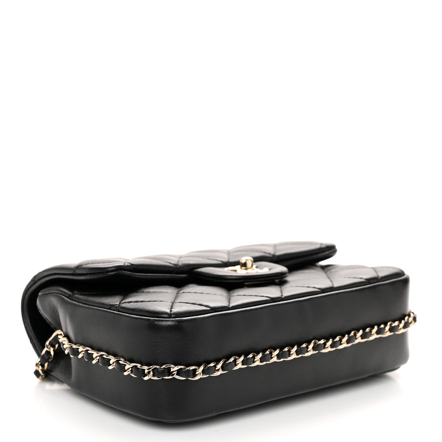 Lambskin Quilted Small My Precious Flap Black