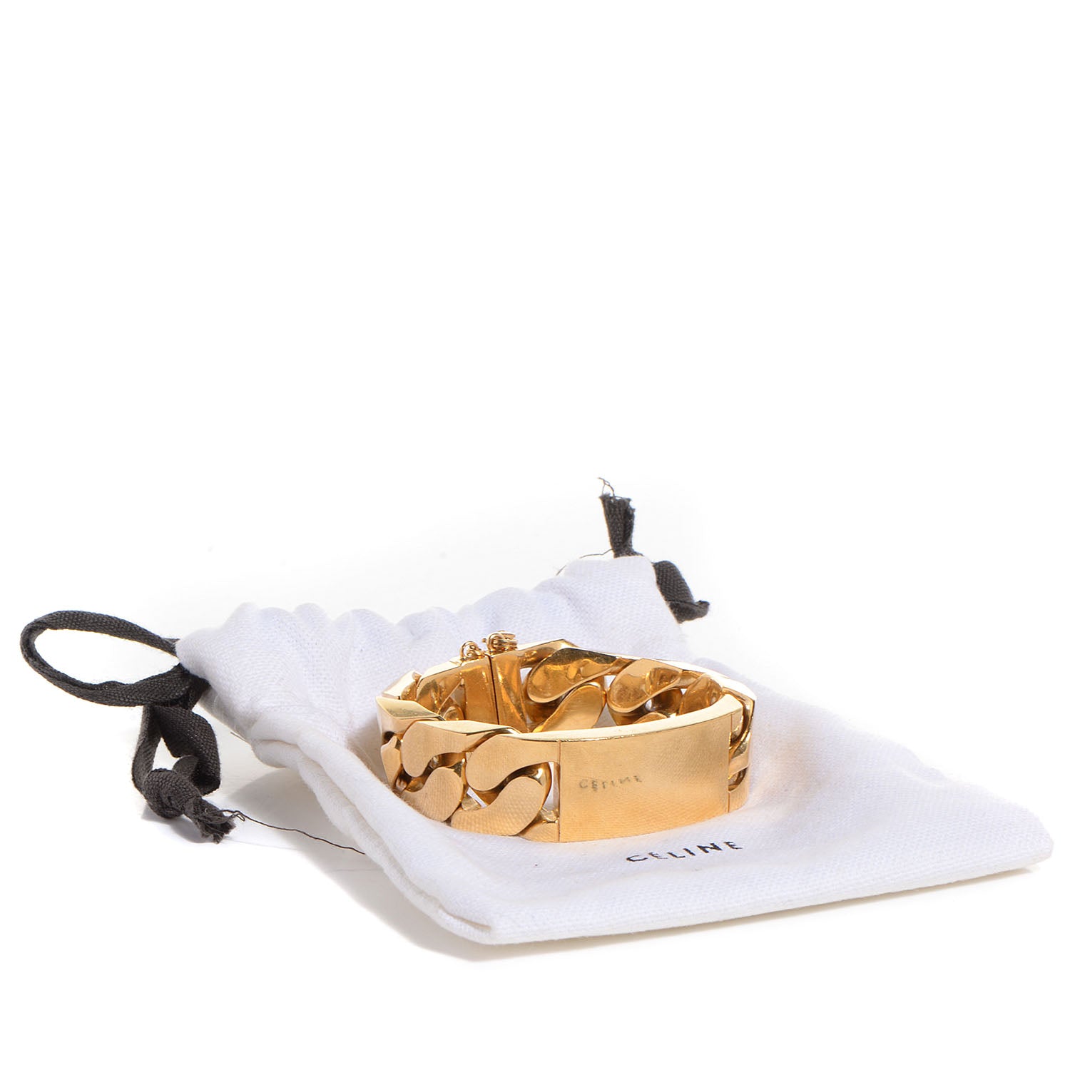 Celine Brass ID Bracelet Small Gold 6 of 6