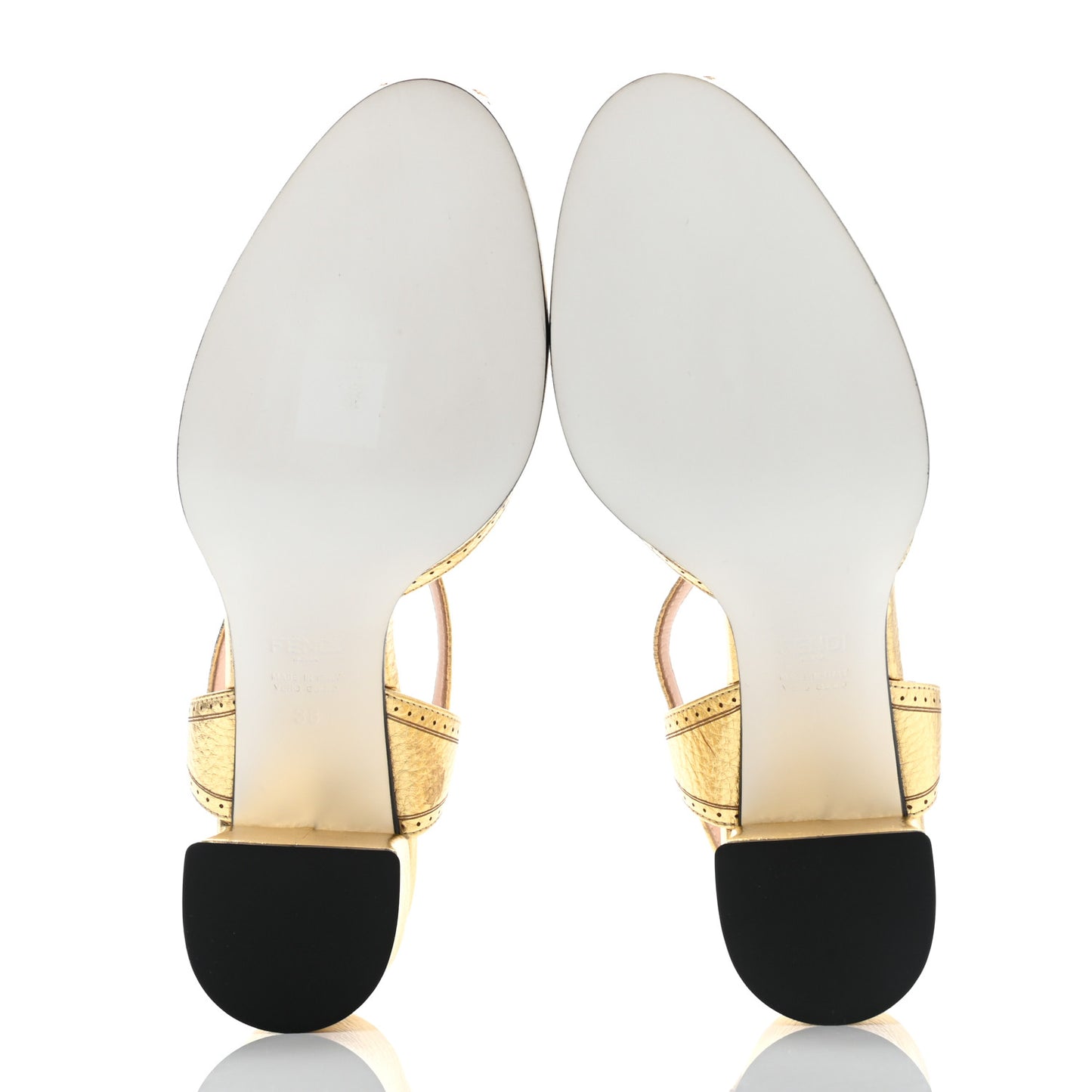 Metallic Calfskin Chameleon Block Heel Pumps 38 Gold