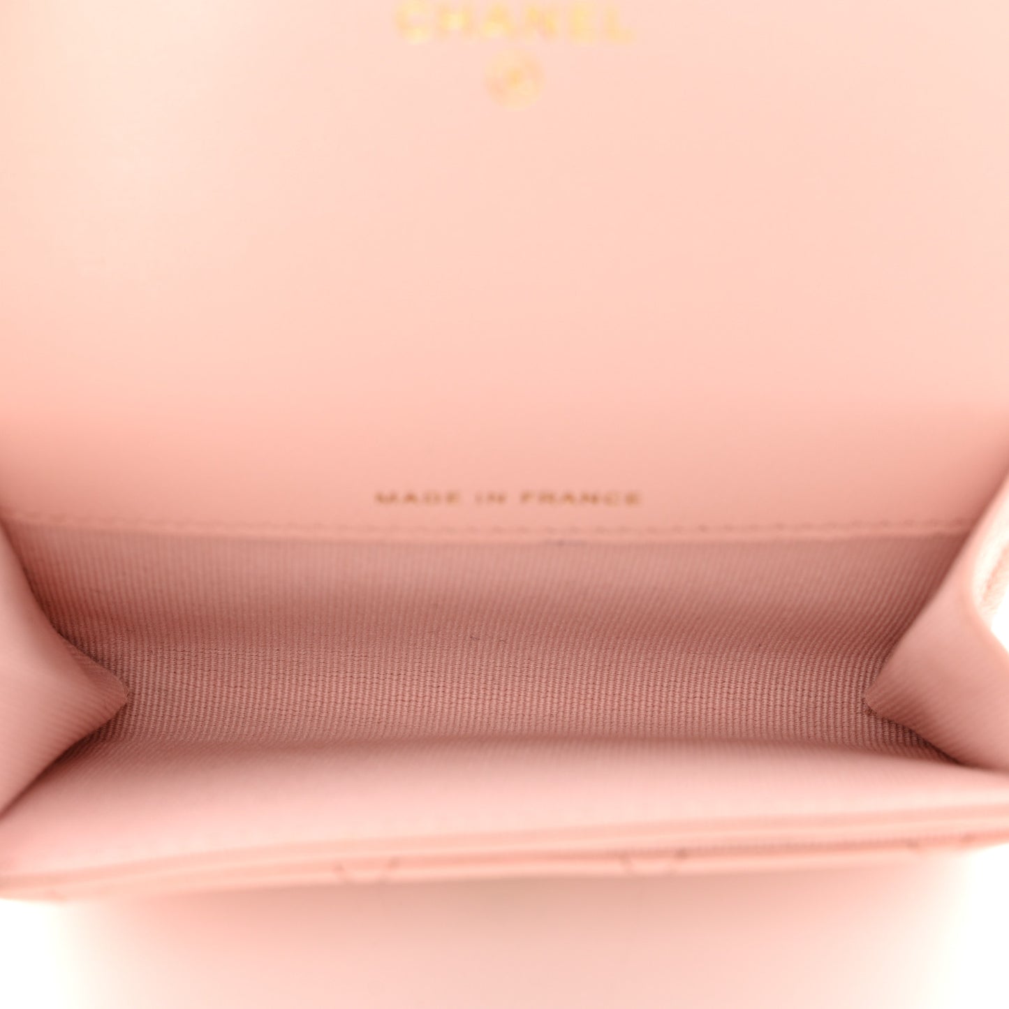 Caviar Quilted Flap Card Holder Wallet Light Pink