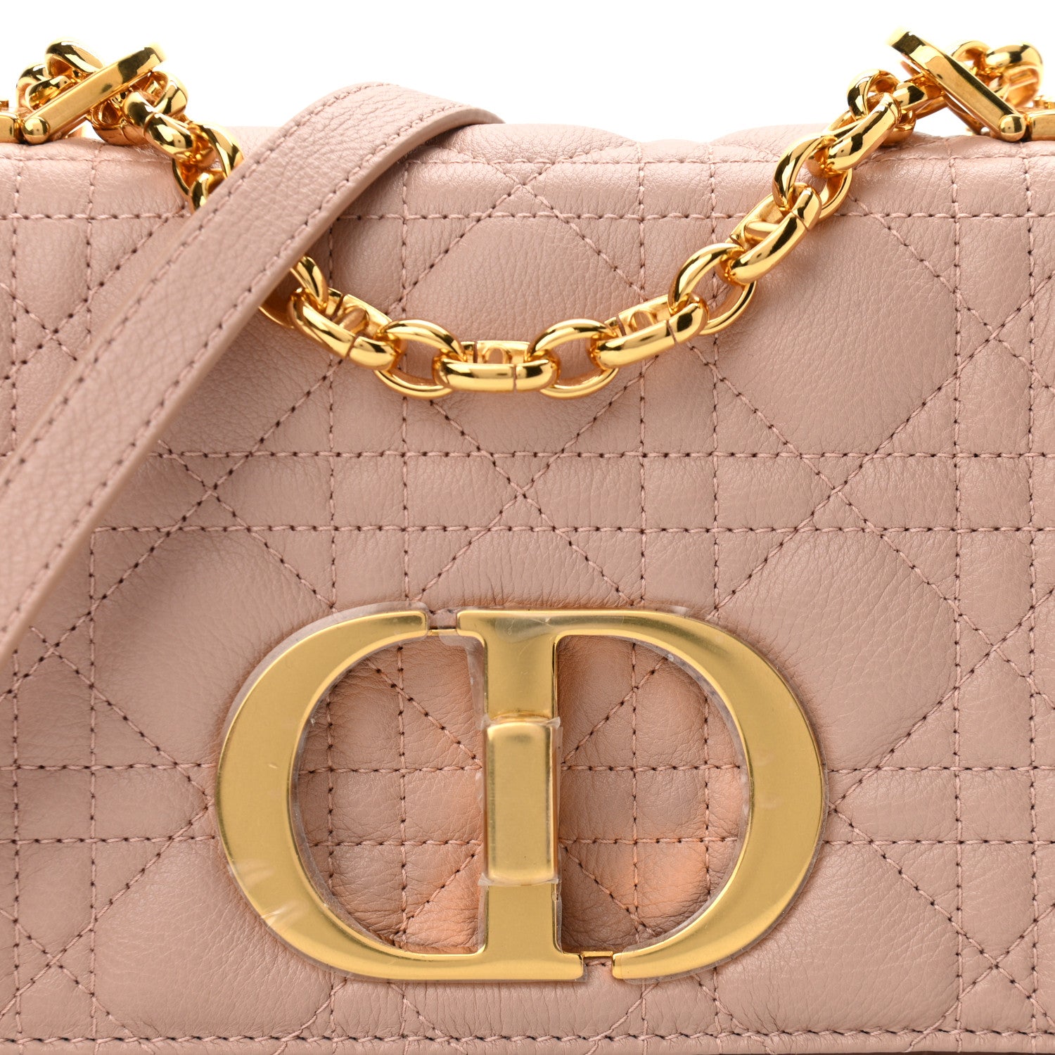 Christian Dior Calfskin Cannage Small Caro Bag Rose De Vents 10 of 10
