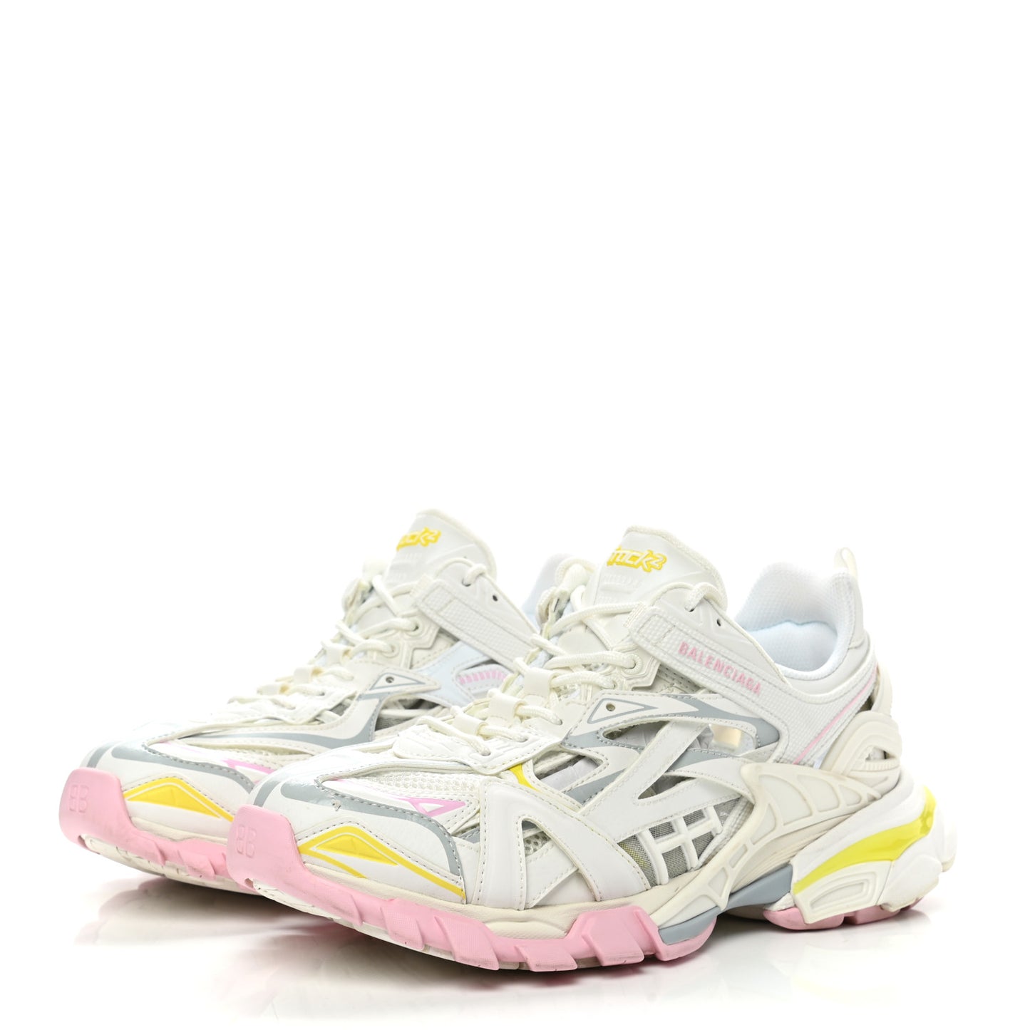 Rubber Mesh Tri-Color Womens Track.2 Open Sneakers 40 Light Yellow Light Pink Light Blue