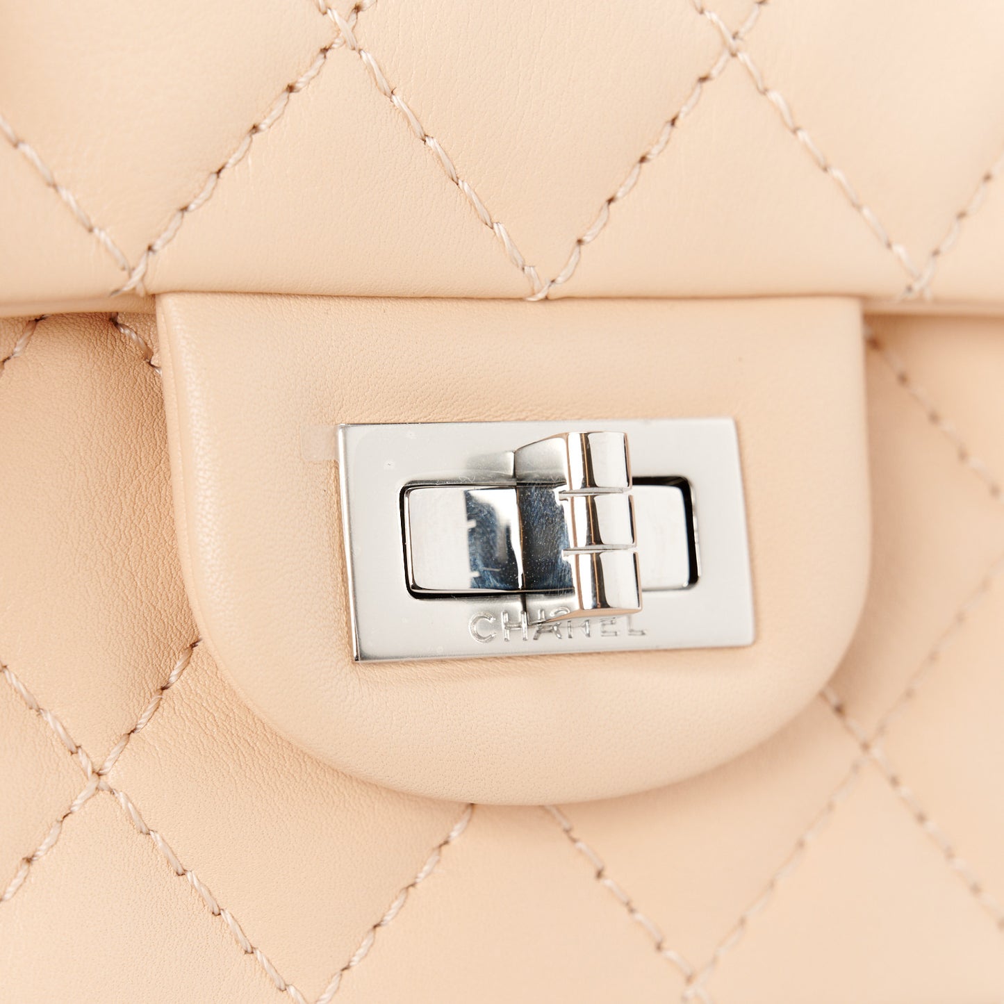 Aged Calfskin Quilted 2.55 Reissue Mini Flap Beige