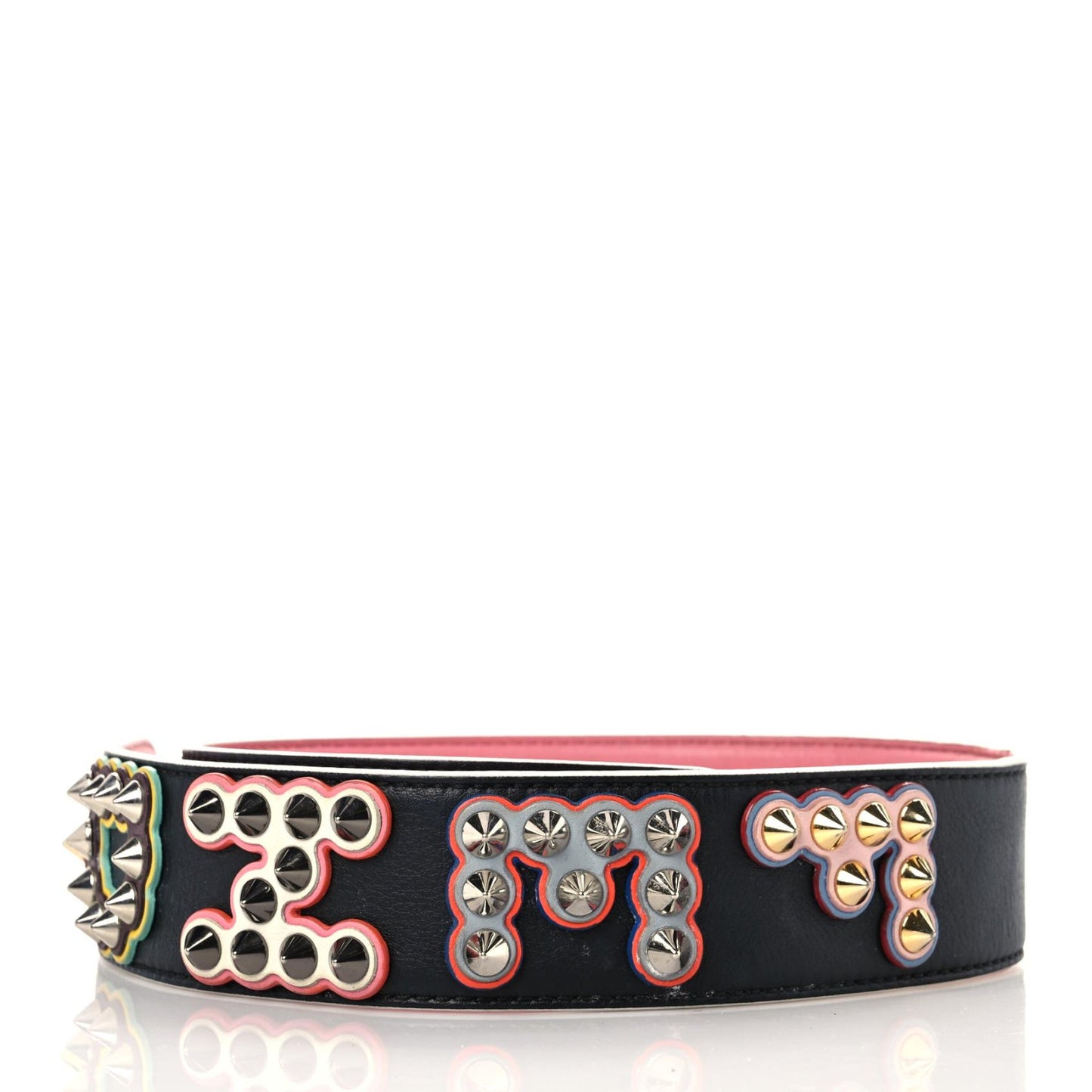 Vitello Dolce Fun Fair Metal Studded Strap You Black Multicolor