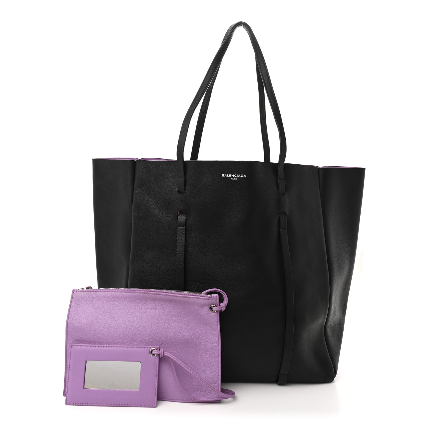 Veau Baltimore Double Sided Medium Everyday Tote Black Purple