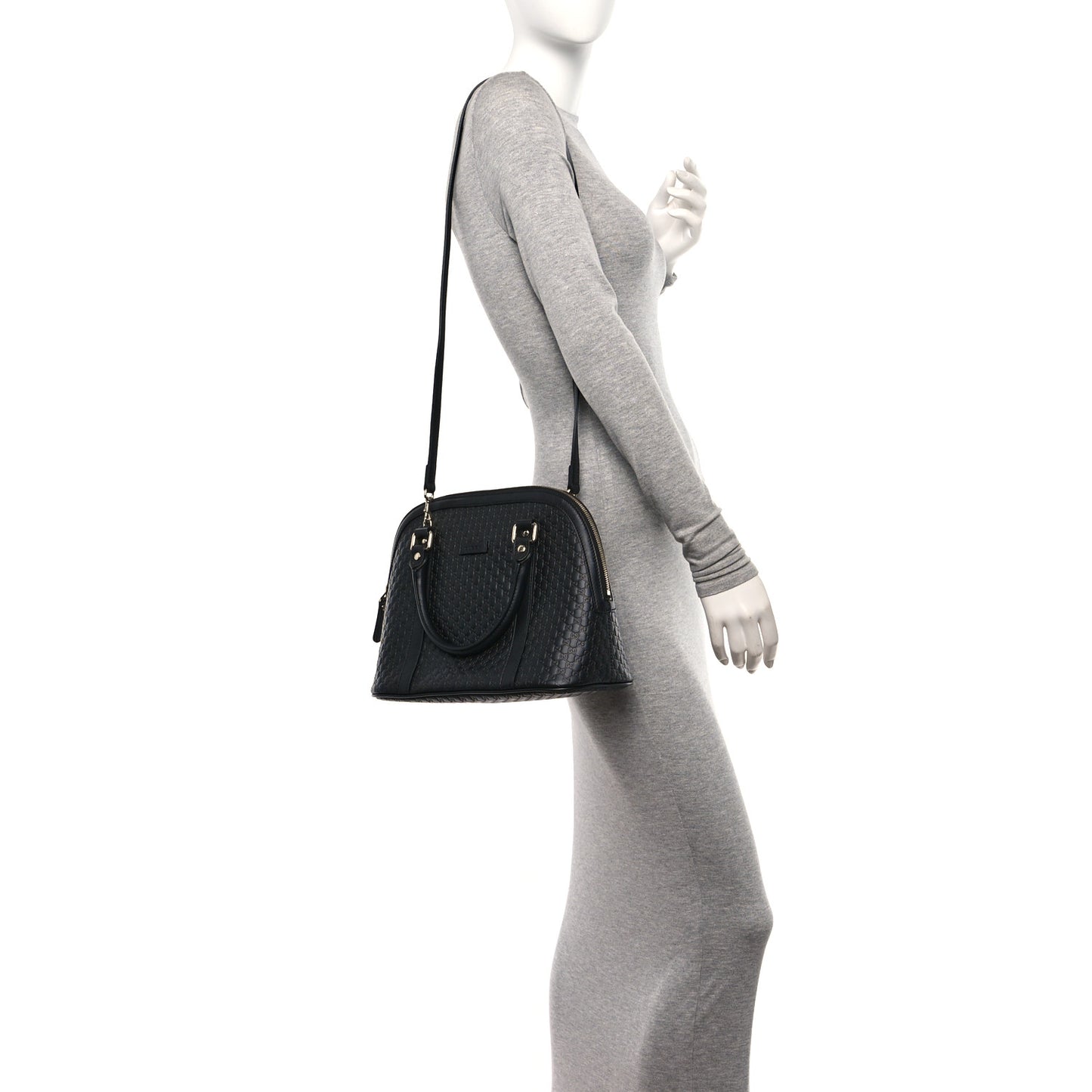 Microguccissima Medium Dome Bag Black