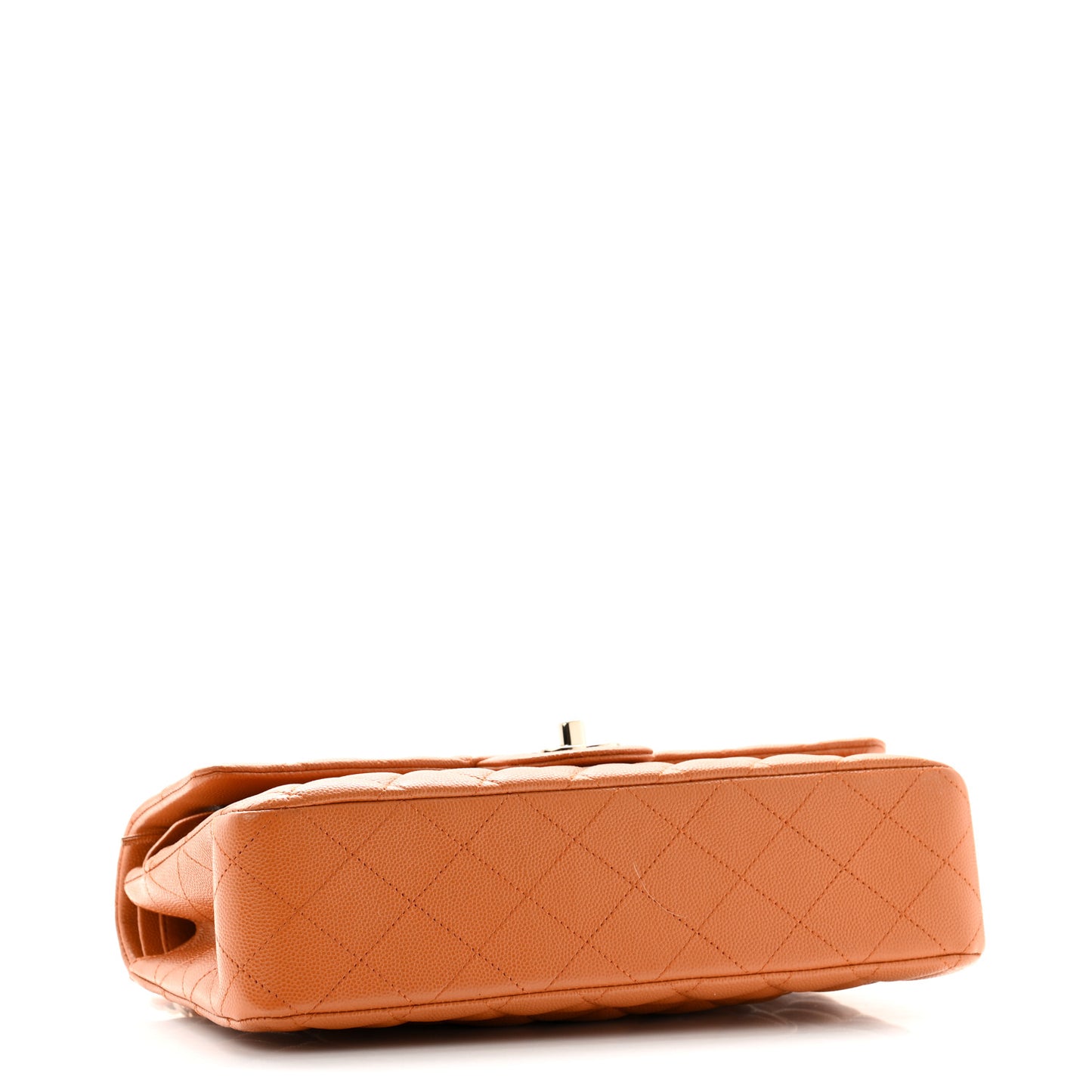 Caviar Quilted Medium Double Flap Light Brown