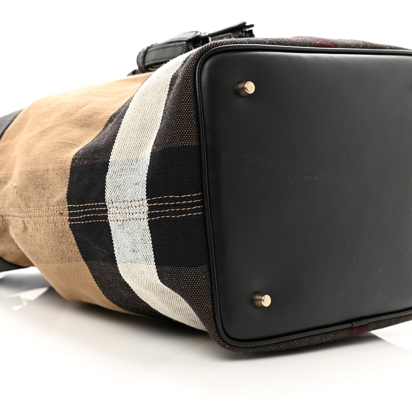 Grainy Calfskin Canvas Mega Check Medium Ashby Tassel Hobo Black