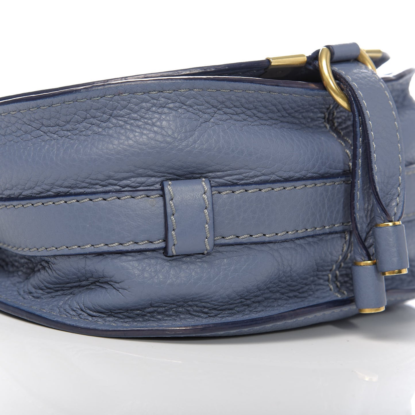 Calfskin Mini Marcie Round Crossbody Bag Street Blue