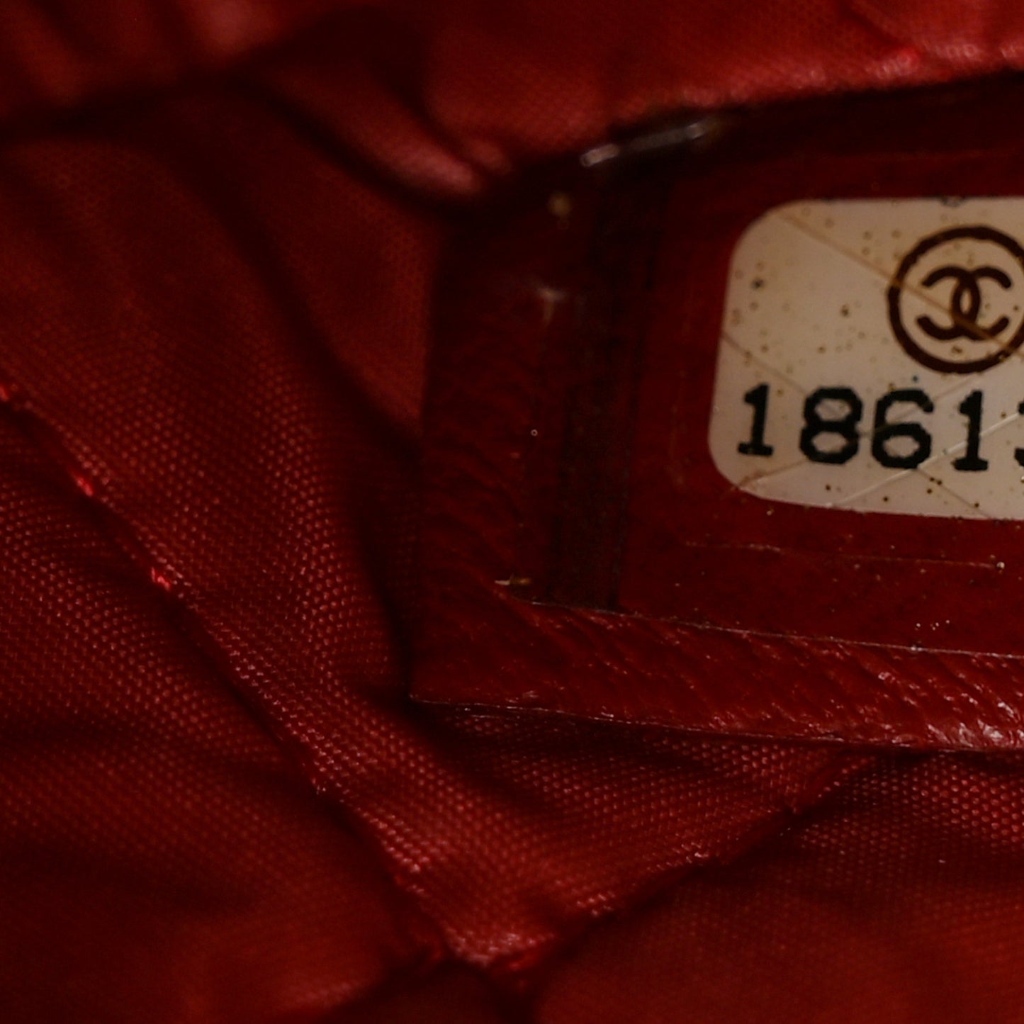 Lambskin Quilted Large Cosmetic Case Red