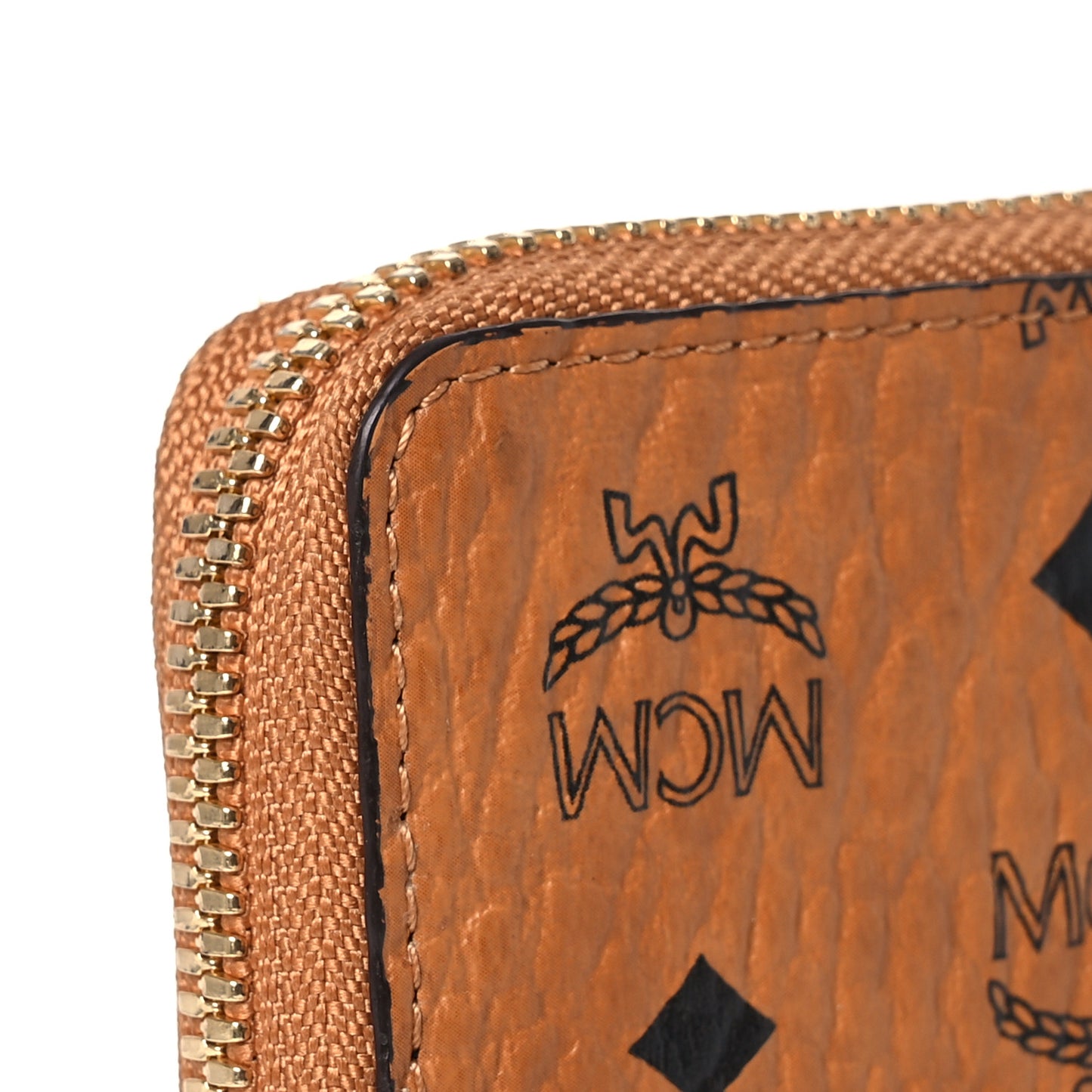 Visetos Large Zip Around Wallet Cognac