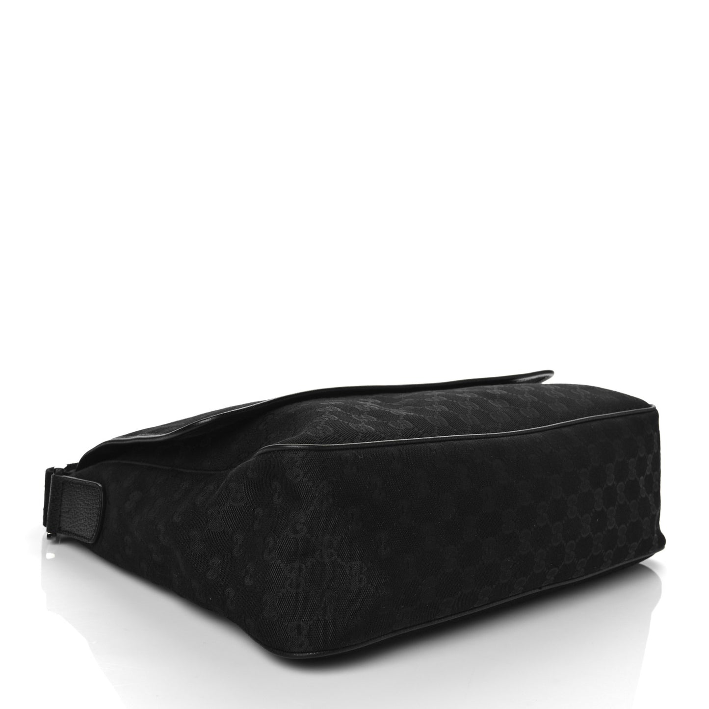GG Plus Monogram Medium Flap Messenger Bag Black
