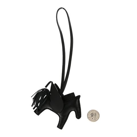 Milo Lambskin Grigri Rodeo Pegase Horse Bag Charm PM So Black