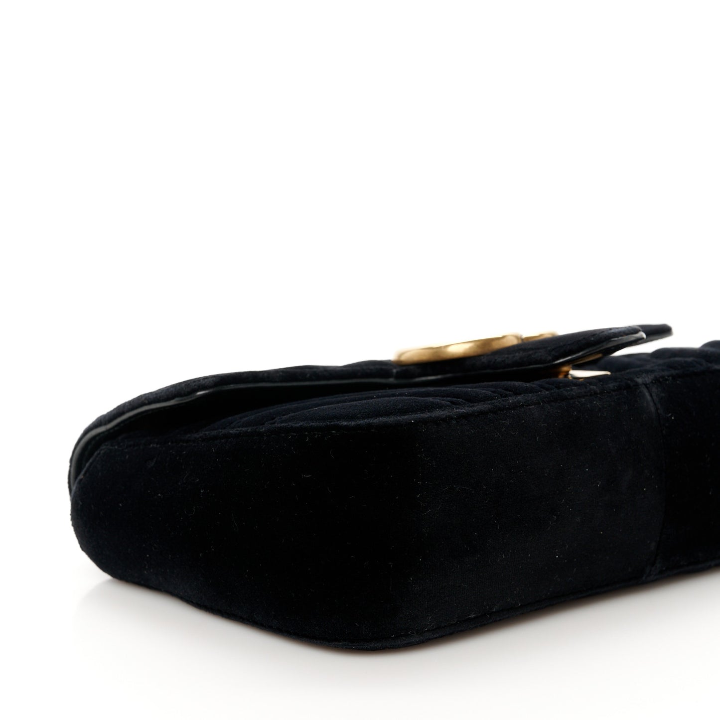 Velvet Matelasse Mini GG Marmont Shoulder Bag Black