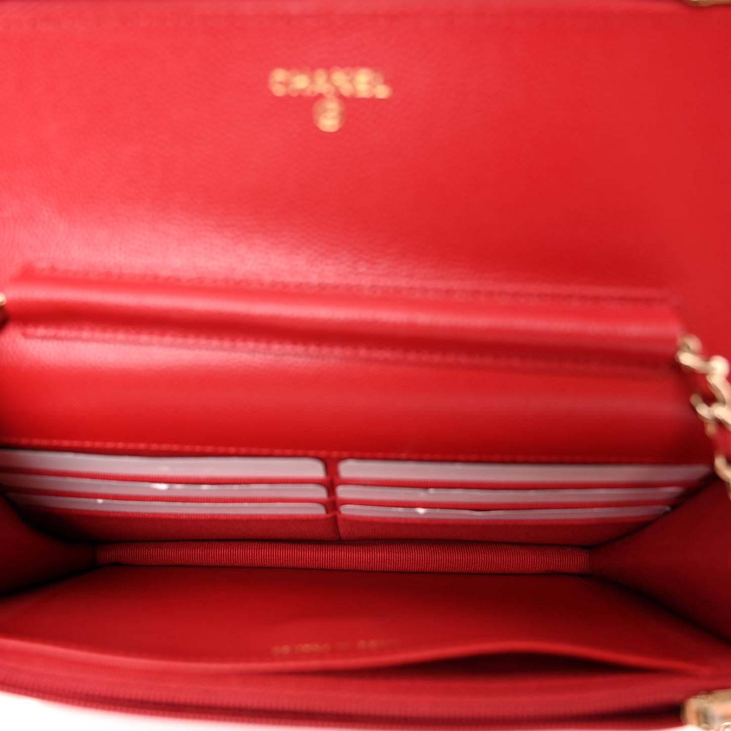 Caviar Quilted Wallet on Chain WOC Red