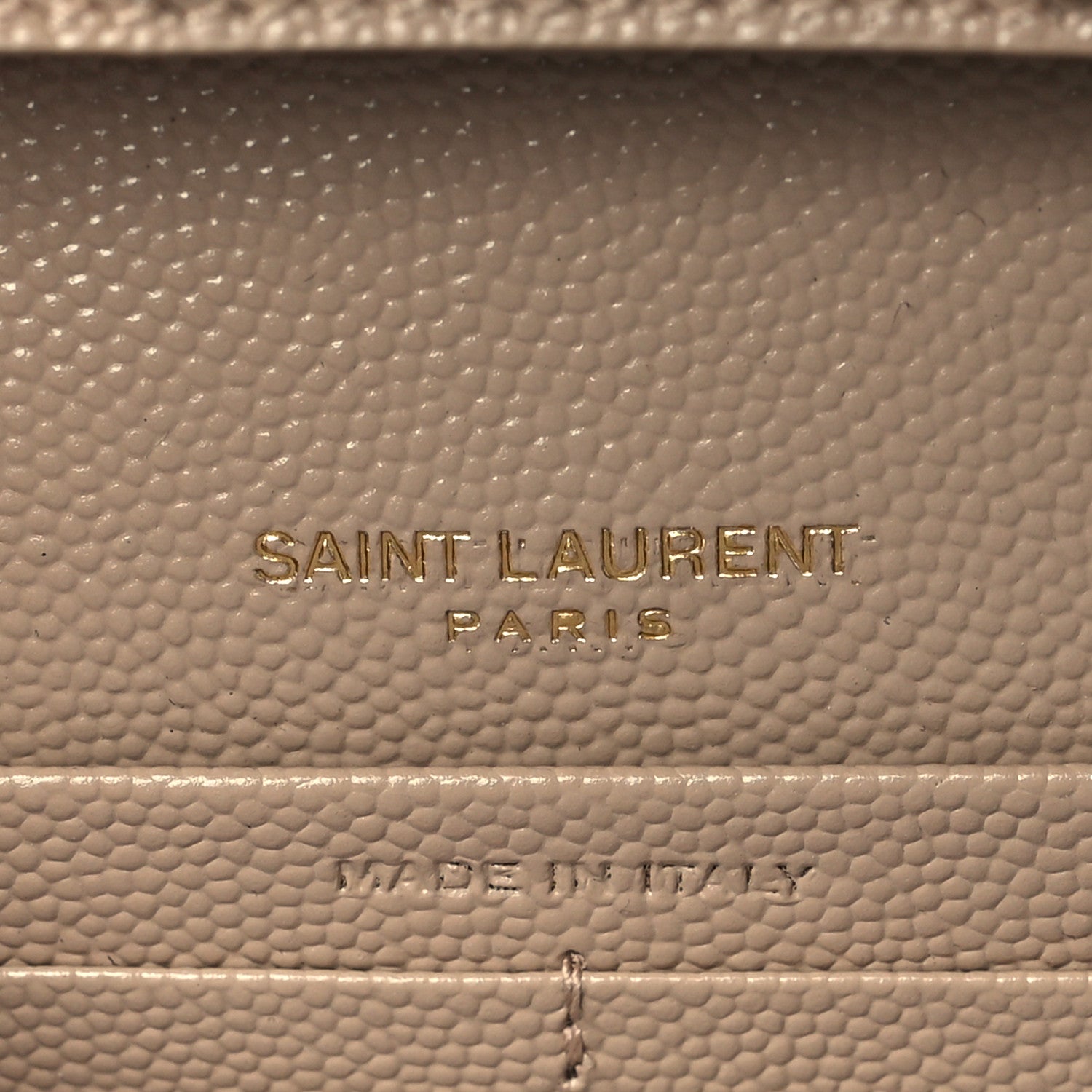 Saint Laurent Grain De Poudre Matelasse Chevron Monogram Chain Wallet Nude Powder 6 of 9