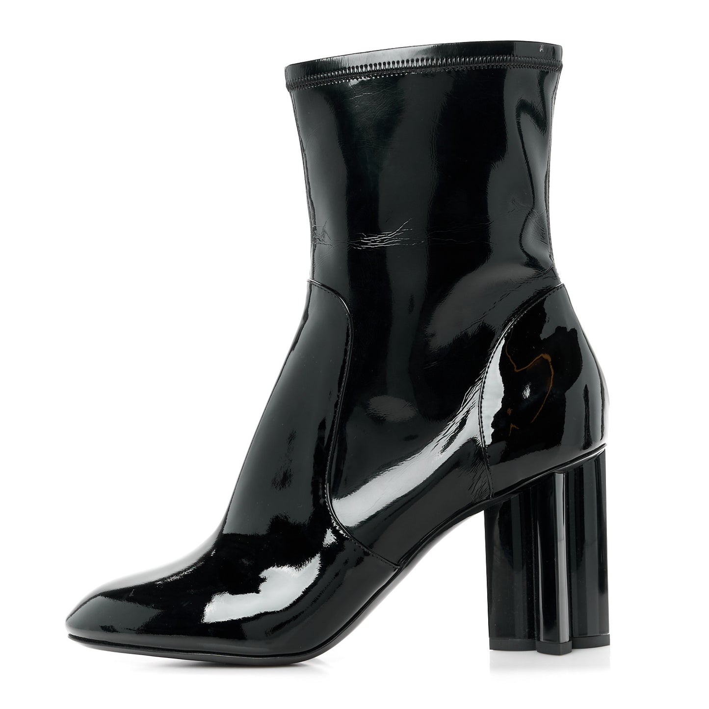 Patent Silhouette Ankle Boots 40 Black