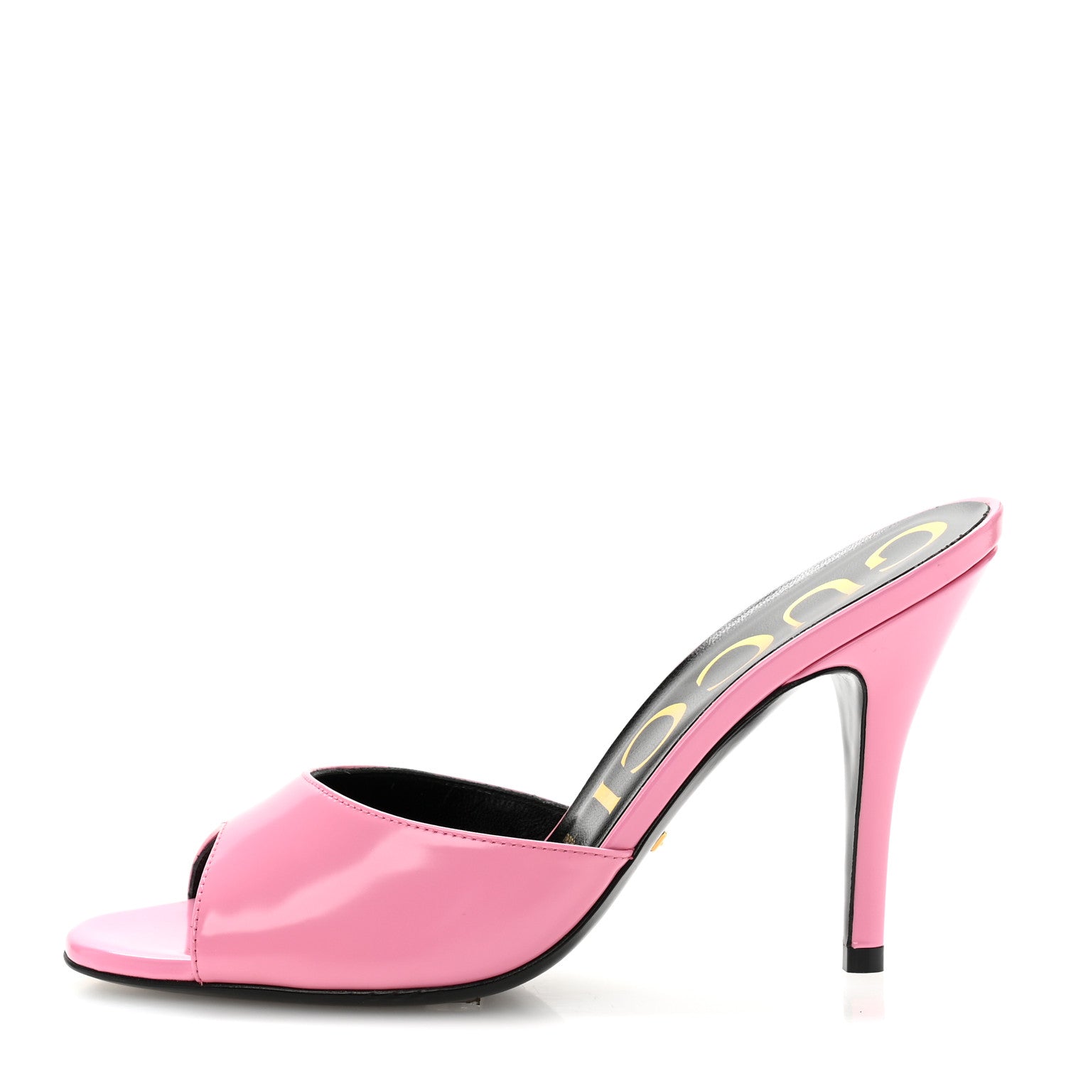 GUCCI 26S HIGH-HEELED SANDALS 100 MM IN DARK PINK SATIN