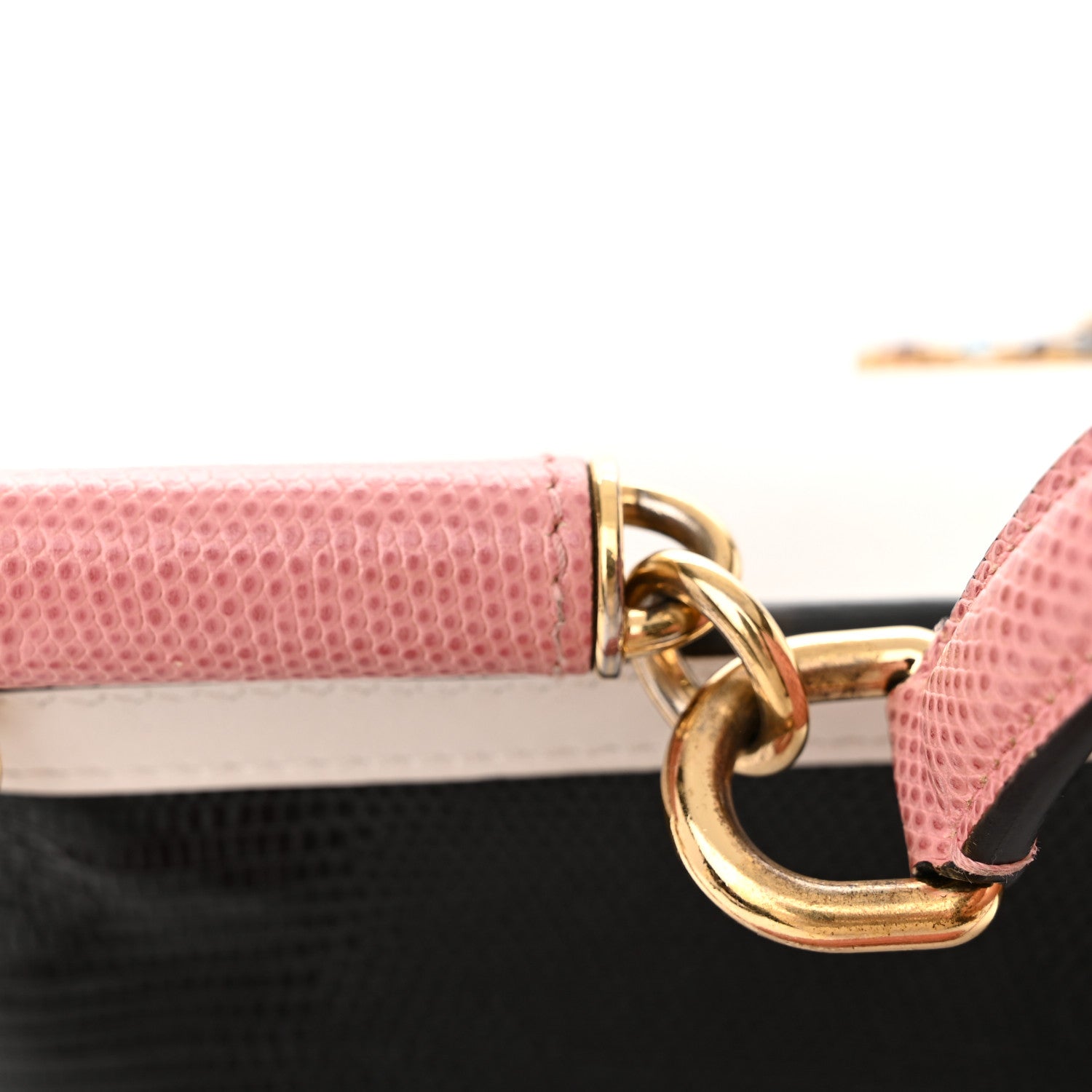 Dolce & Gabbana Stampa Iguana Crystal Medium Miss Sicily Satchel White Black Pink 17 of 21