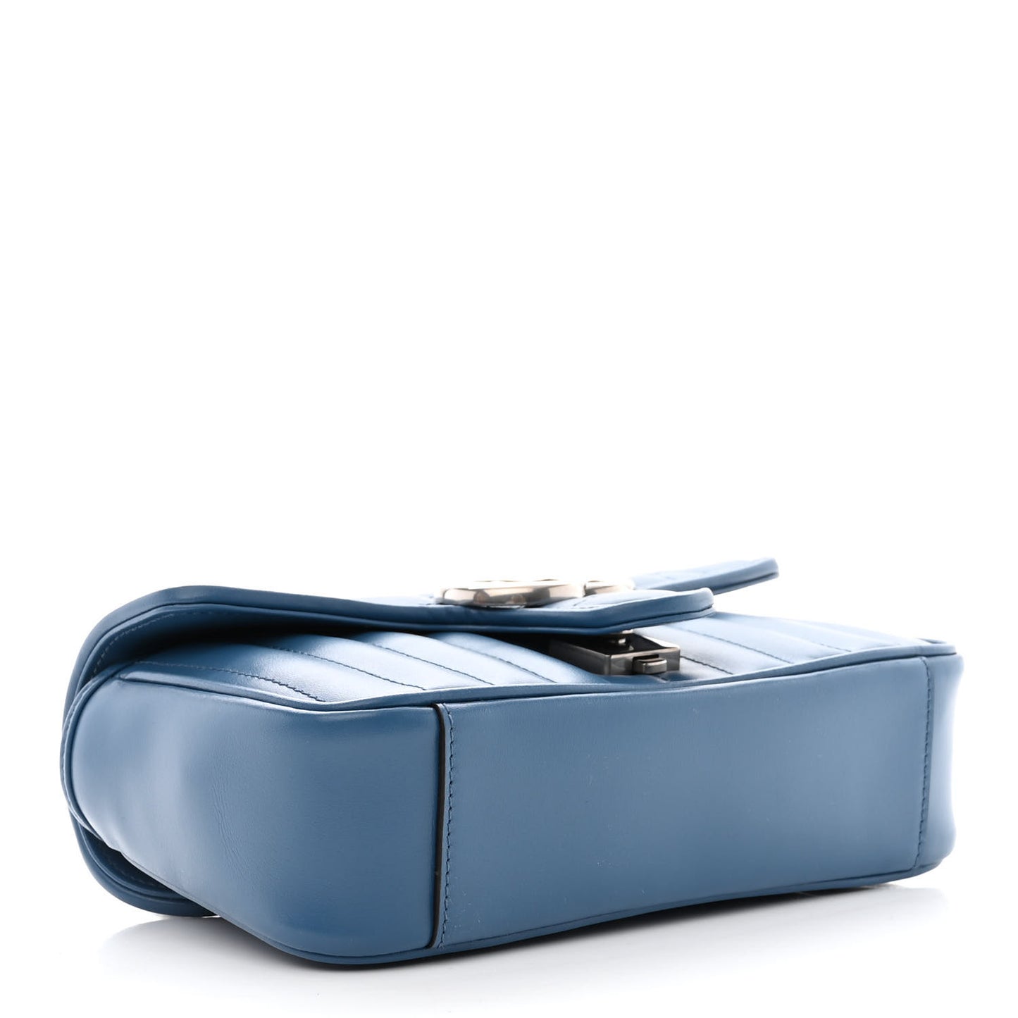 Calfskin Matelasse Aria Mini GG Marmont Shoulder Bag Clear Blue