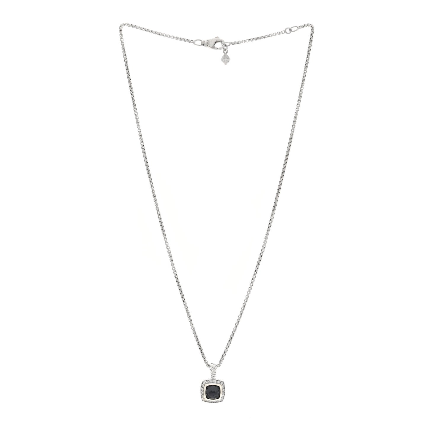 Sterling Silver Diamond Black Orchid 7mm Petite Albion Necklace