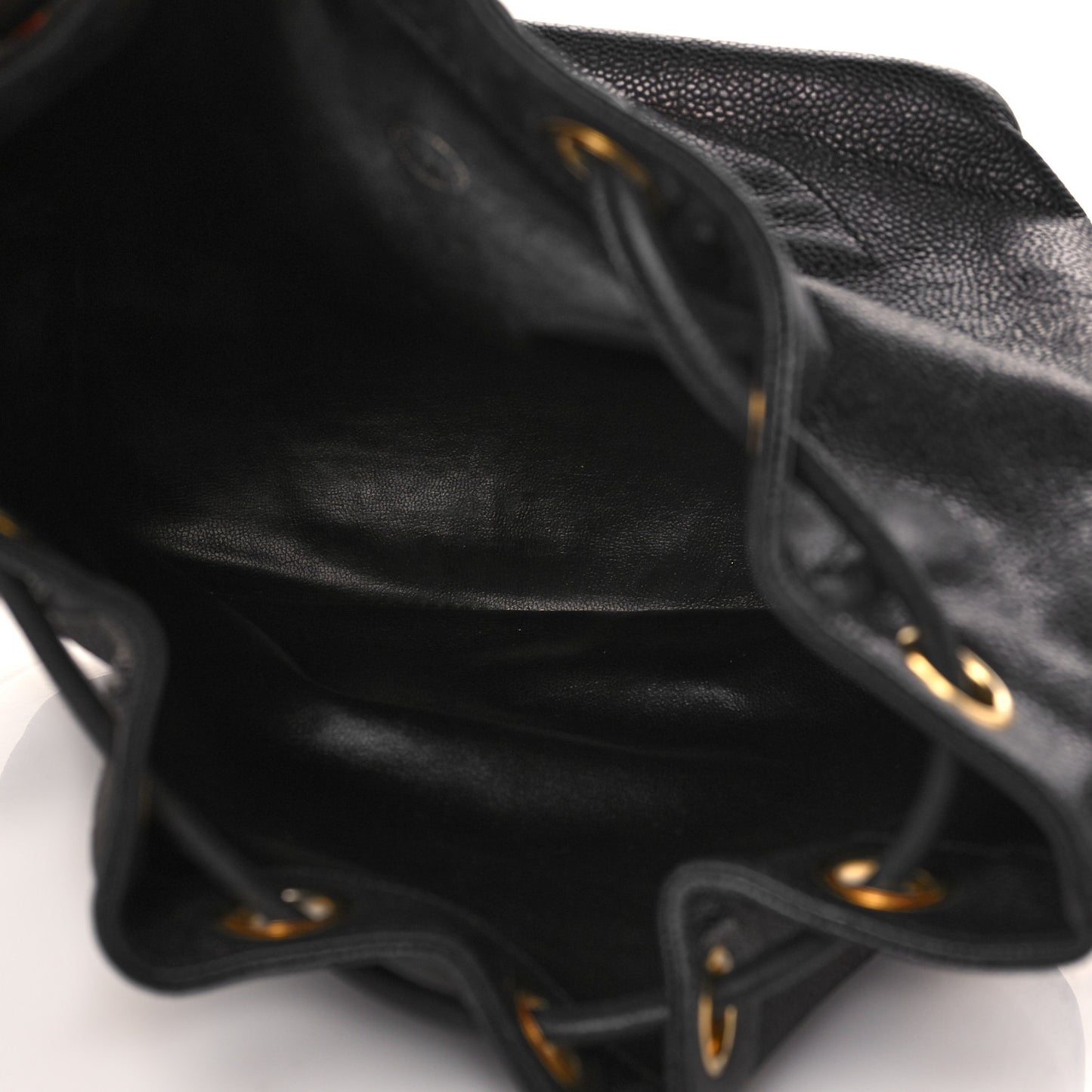 Caviar CC Drawstring Shoulder Bag Black