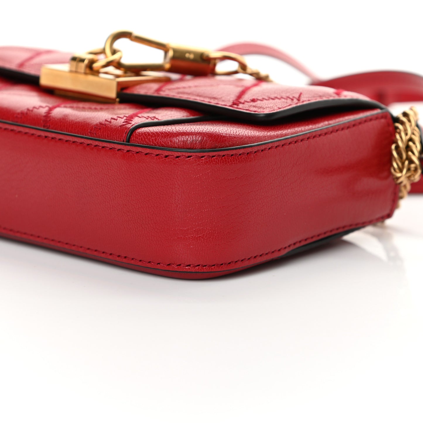 Goatskin Quilted GV3 Mini Pocket Convertible Bag Vermillon