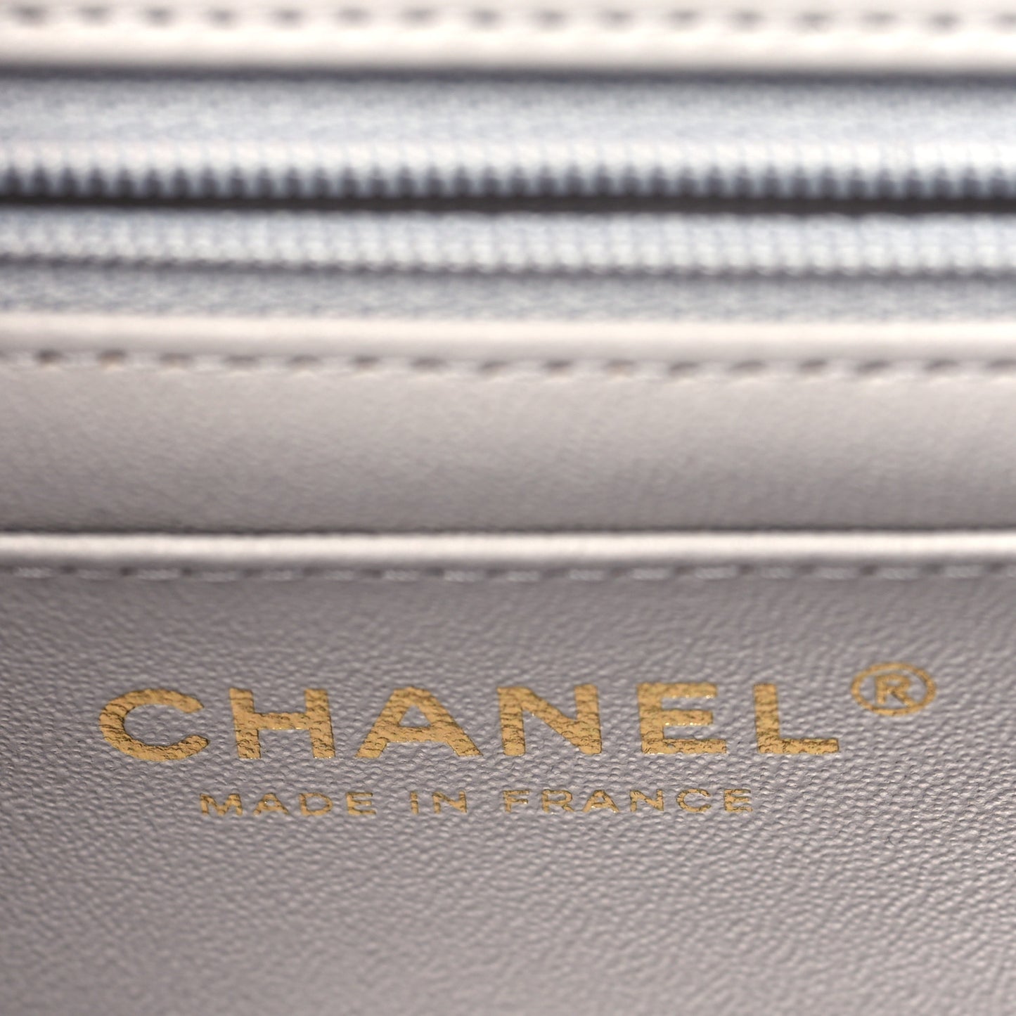 Lambskin Quilted Mini Top Handle Rectangular Flap Grey