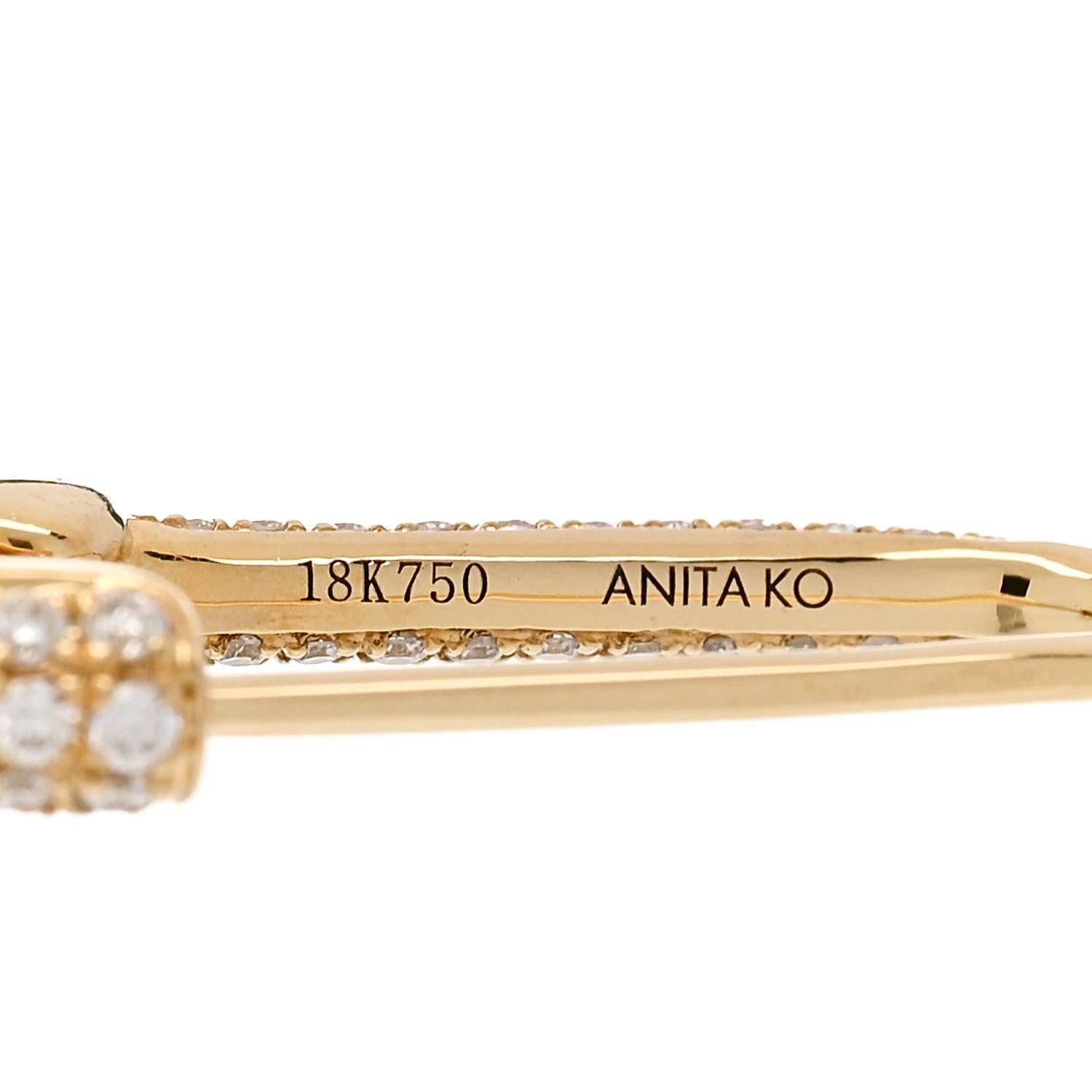 Anita Ko 18K Yellow Gold Diamond Mini Safety Pin Earring 4 of 4