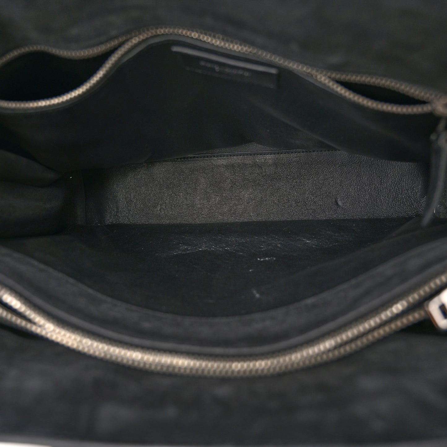 Suede Crocodile Embossed Small Sac De Jour Black