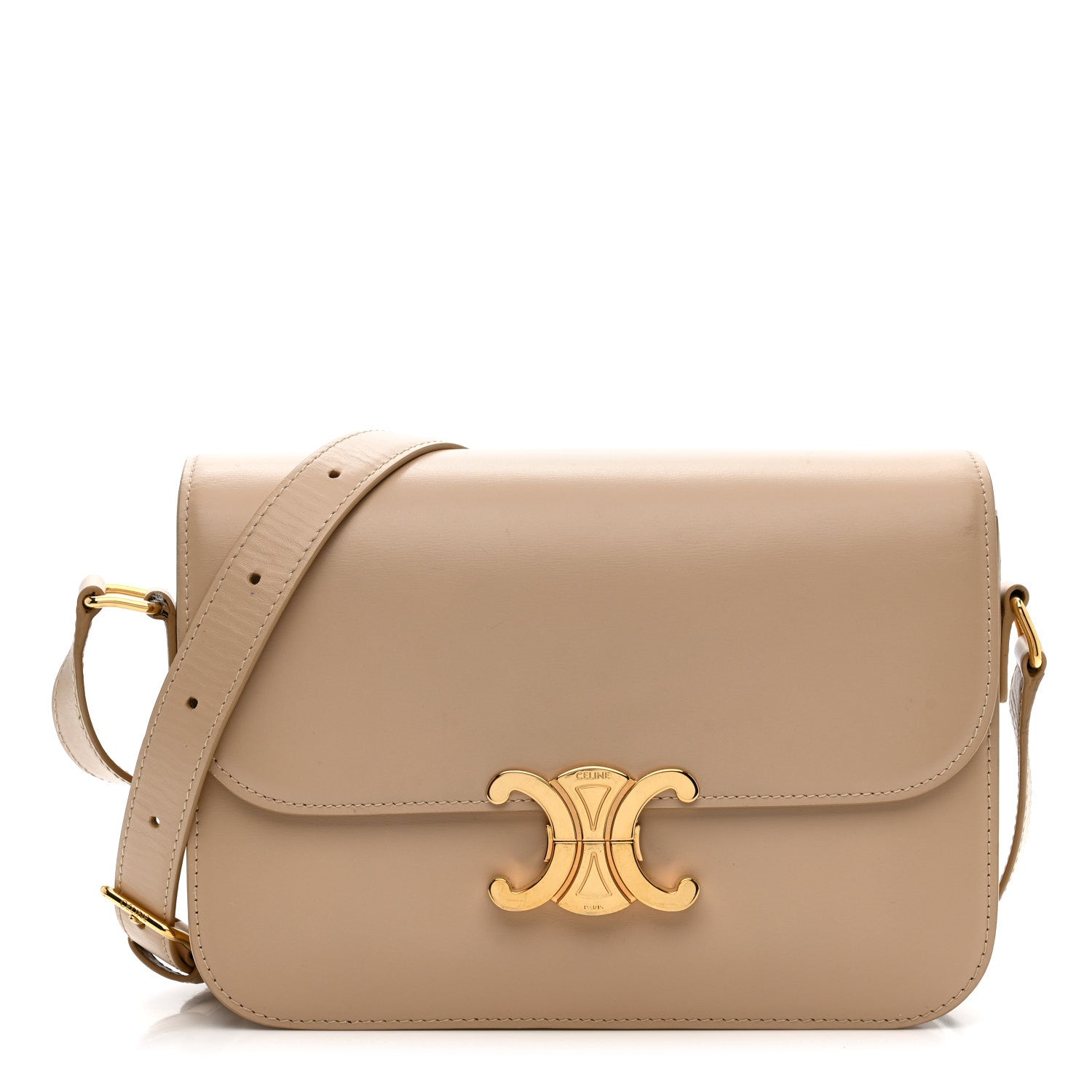 Celine Shiny Calfskin Medium Triomphe Nude 1846873 – FASHIONPHILE