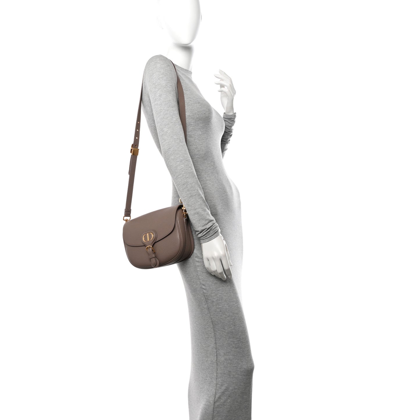 Grained Calfskin Medium Bobby Flap Taupe