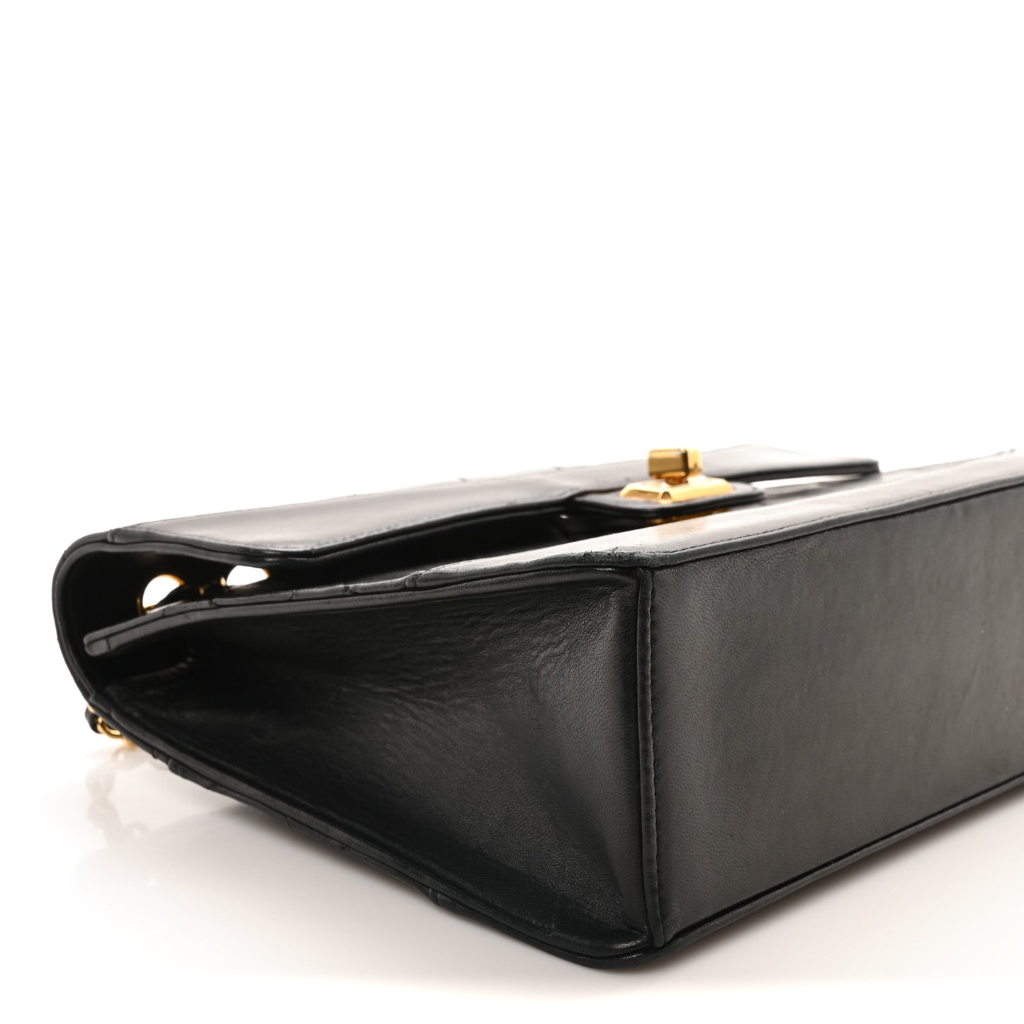 Lambskin Quilted Medium Mademoiselle Single Flap Black