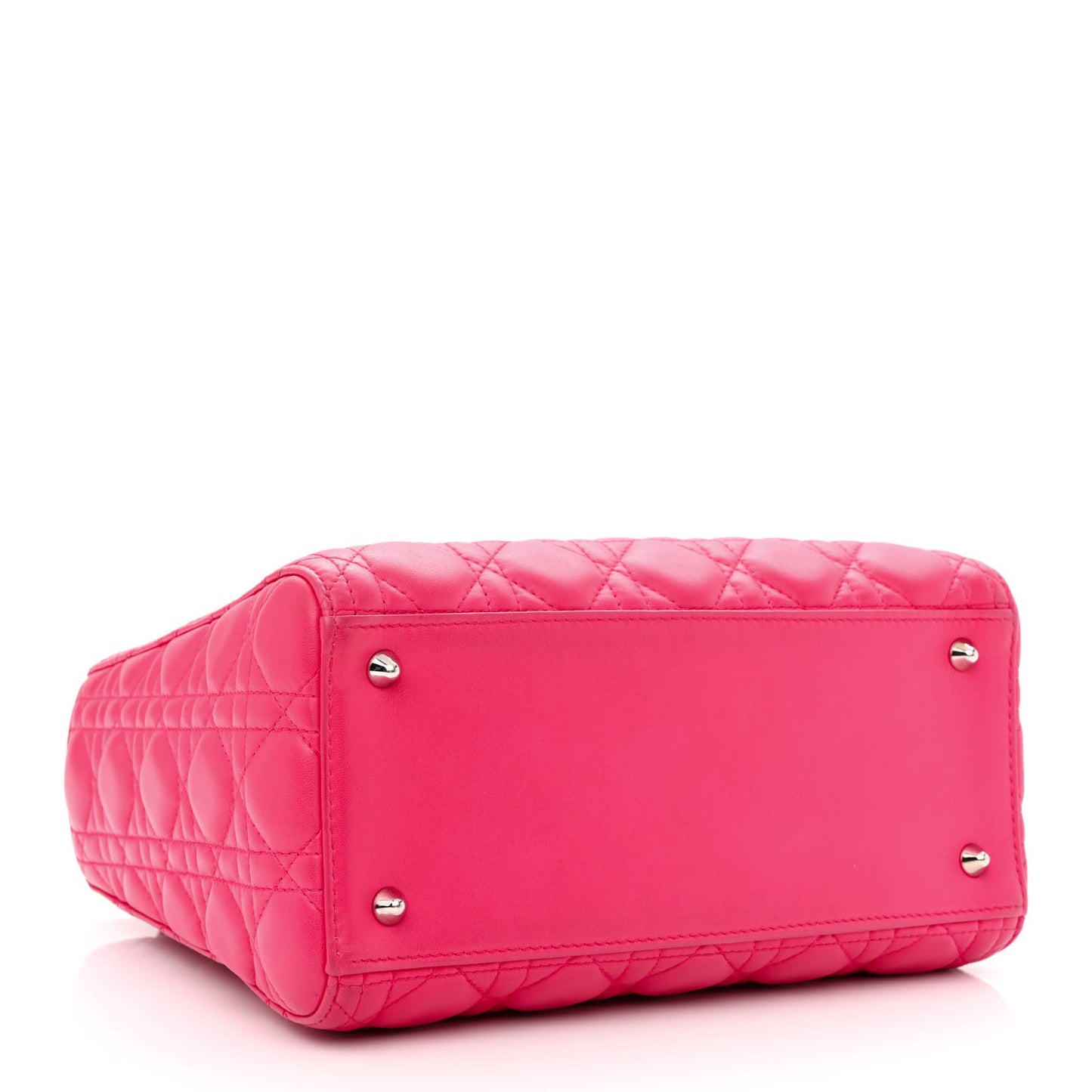 Lambskin Cannage Medium Lady Dior Fuchsia