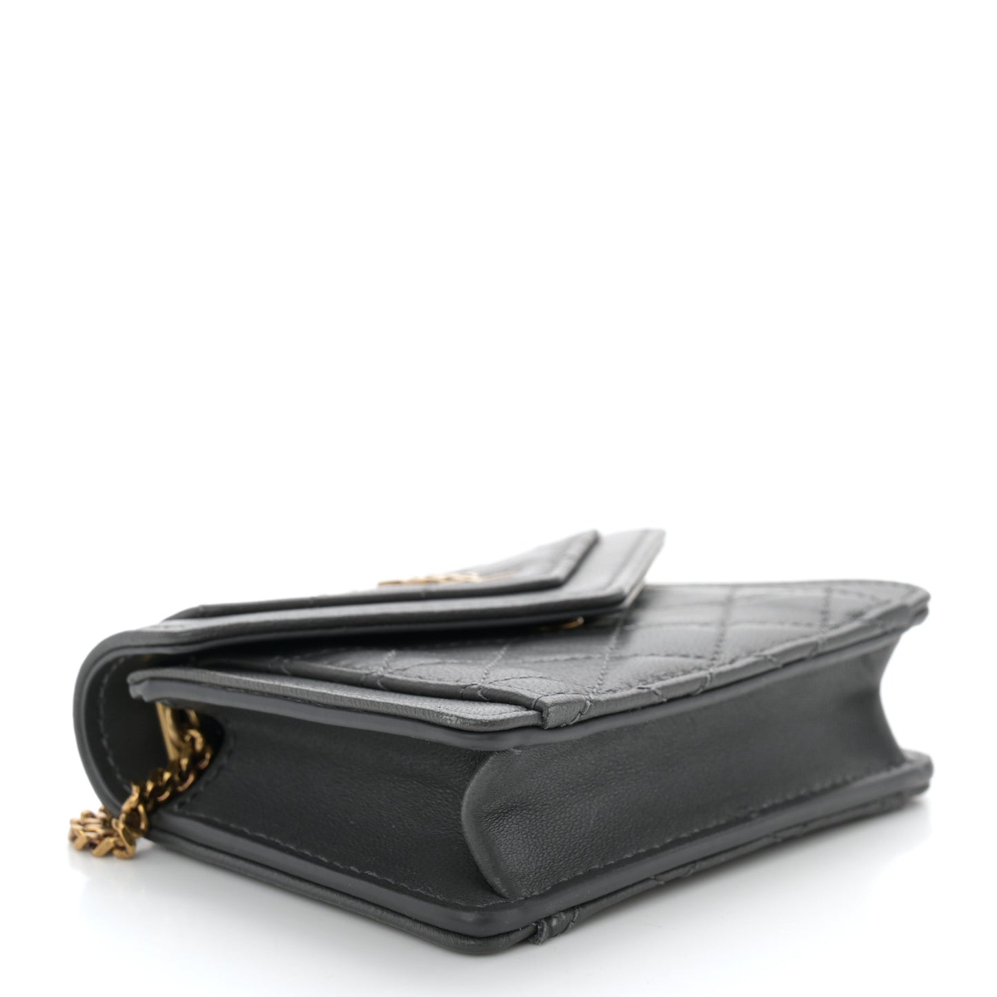 Lambskin Quilted Monogram Micro Gaby Crossbody Bag Storm