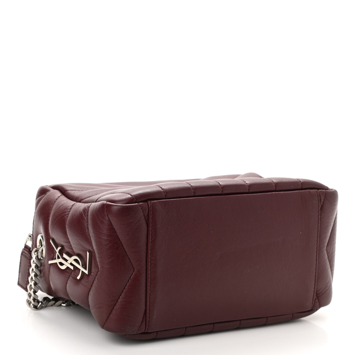 Calfskin Y Quilted Monogram Small Loulou Bowling Bag Rouge Legion
