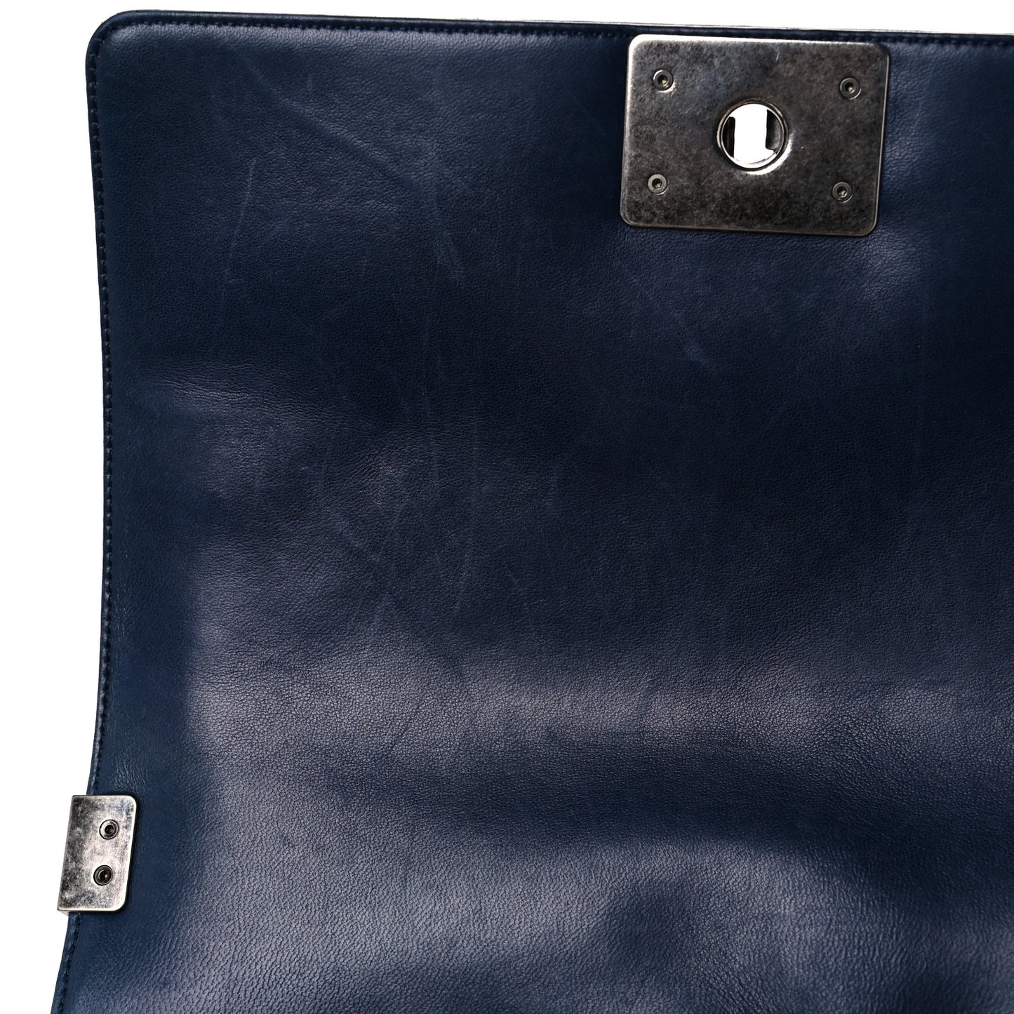 Lambskin Quilted Medium Boy Flap Dark Navy