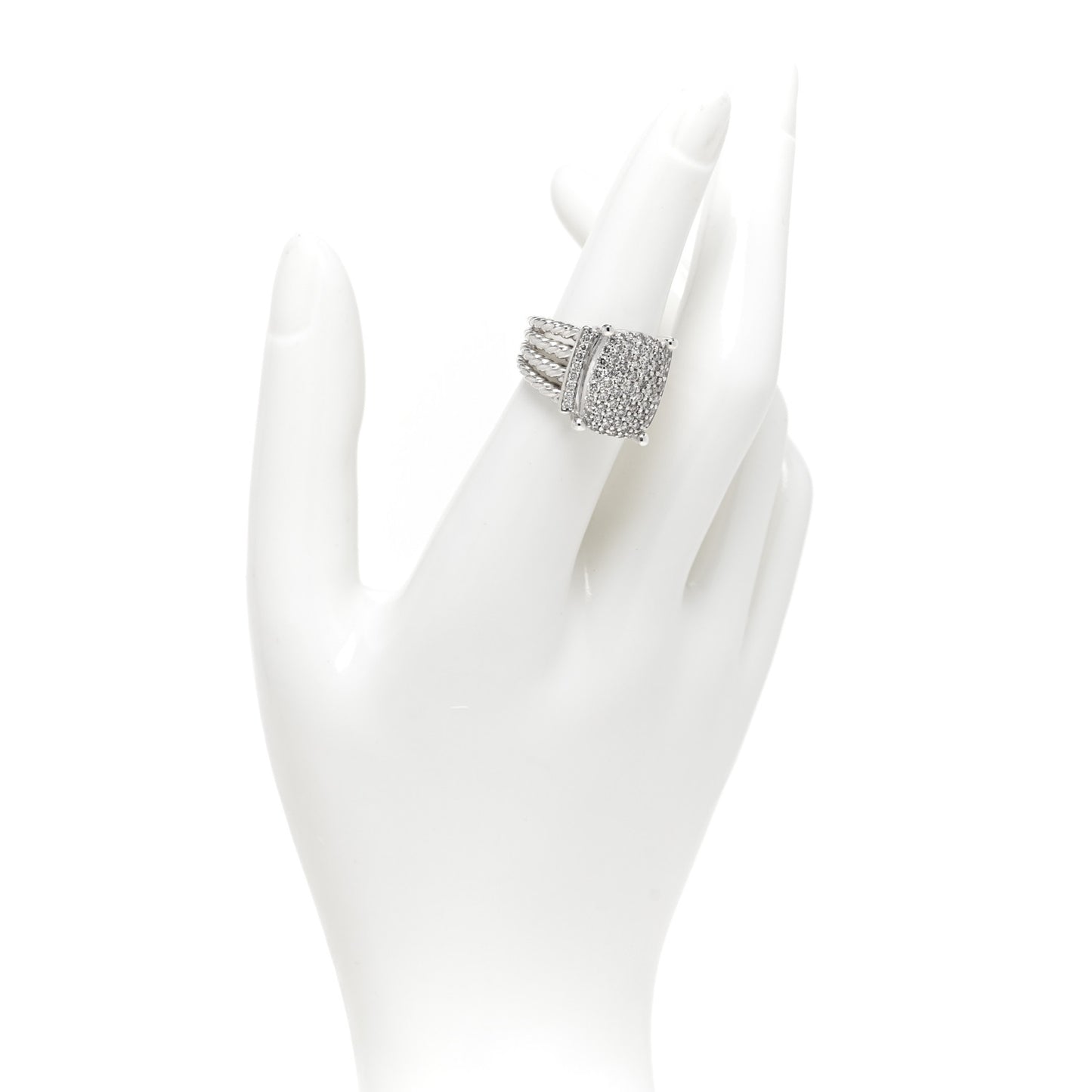 Sterling Silver Diamond 16mm Wheaton Ring 53 6.5