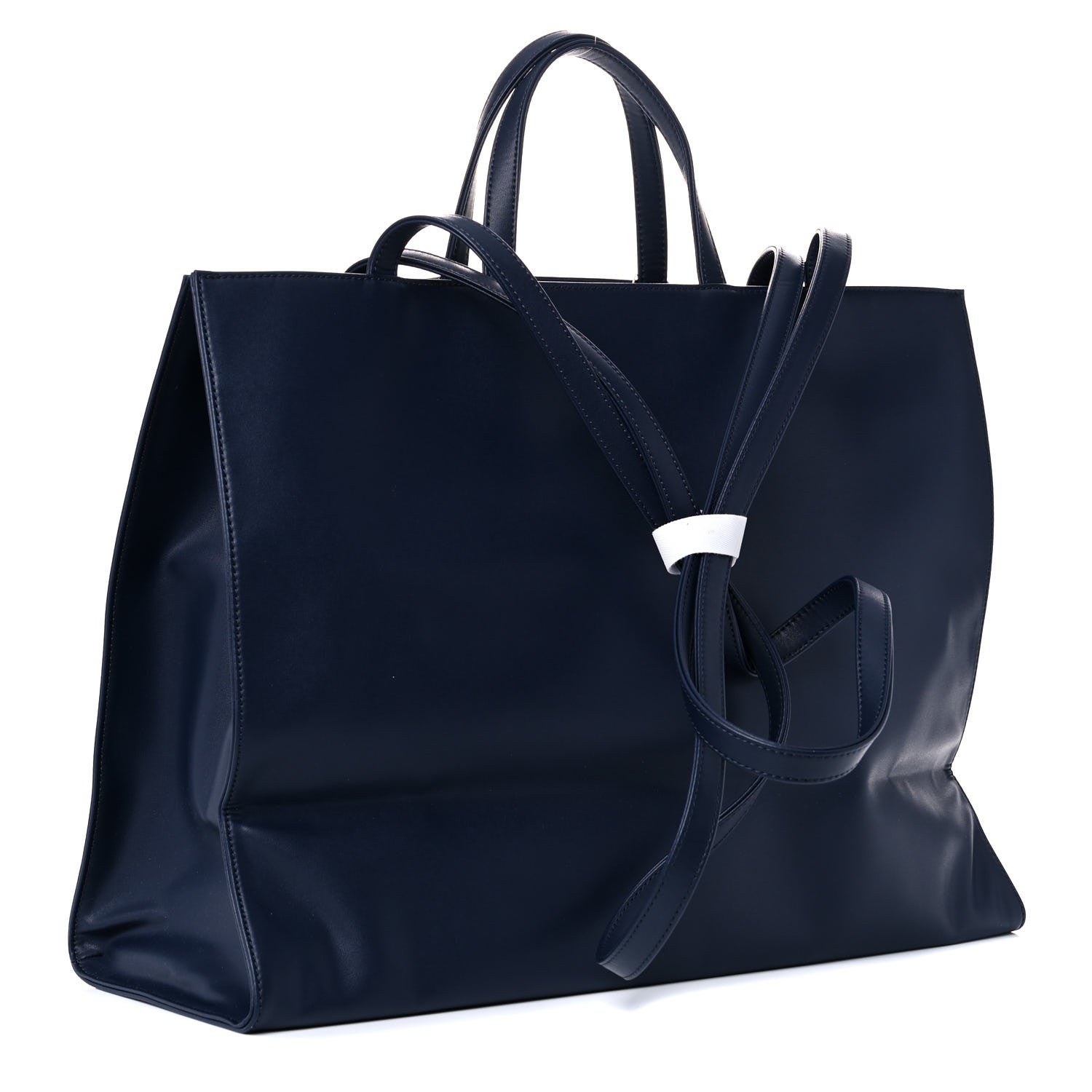 Telfar Vegan Leather Large Shopping Bag Navy 3 of 9