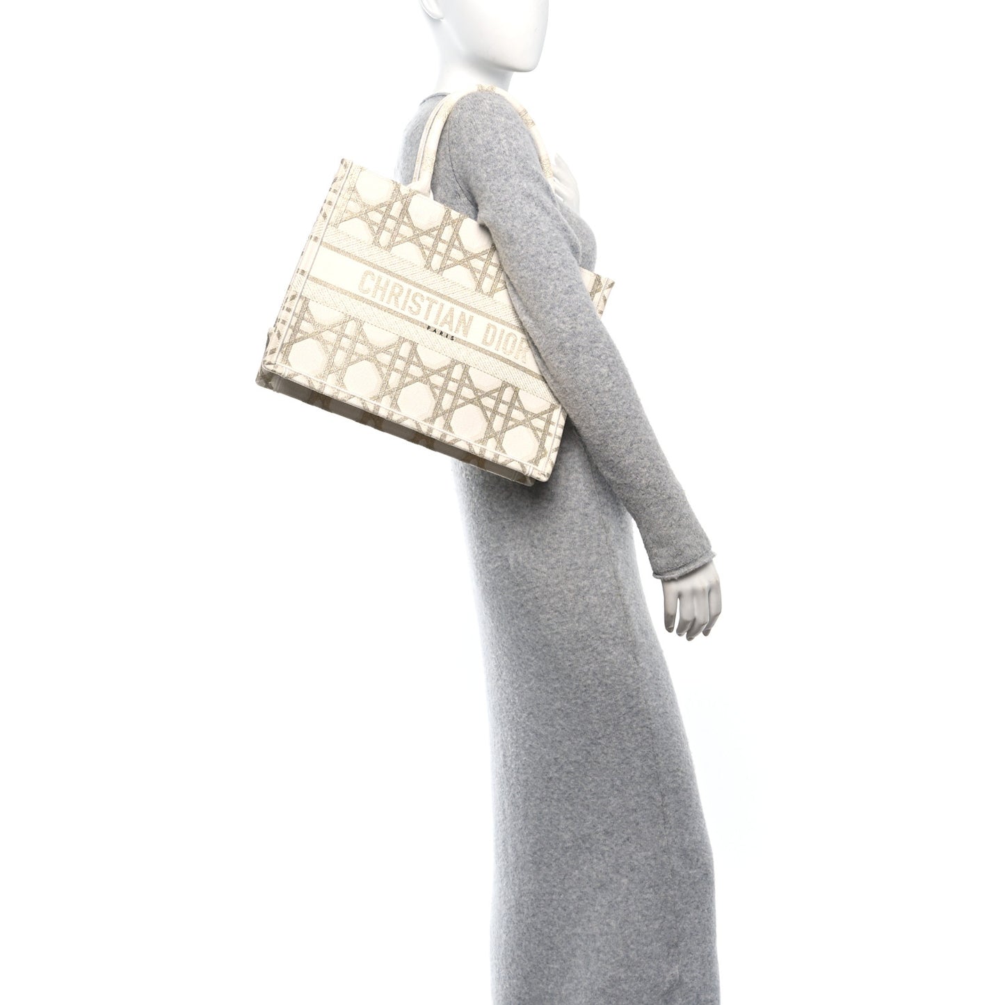 Canvas Embroidered Medium Book Tote Gold Multicolor