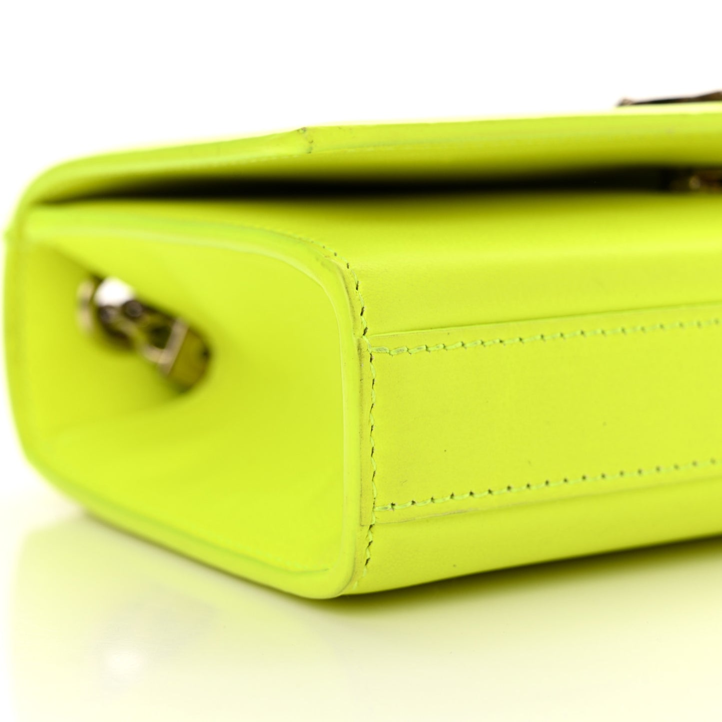 Smooth Calfskin Small Monogram Kate Satchel Neon Yellow