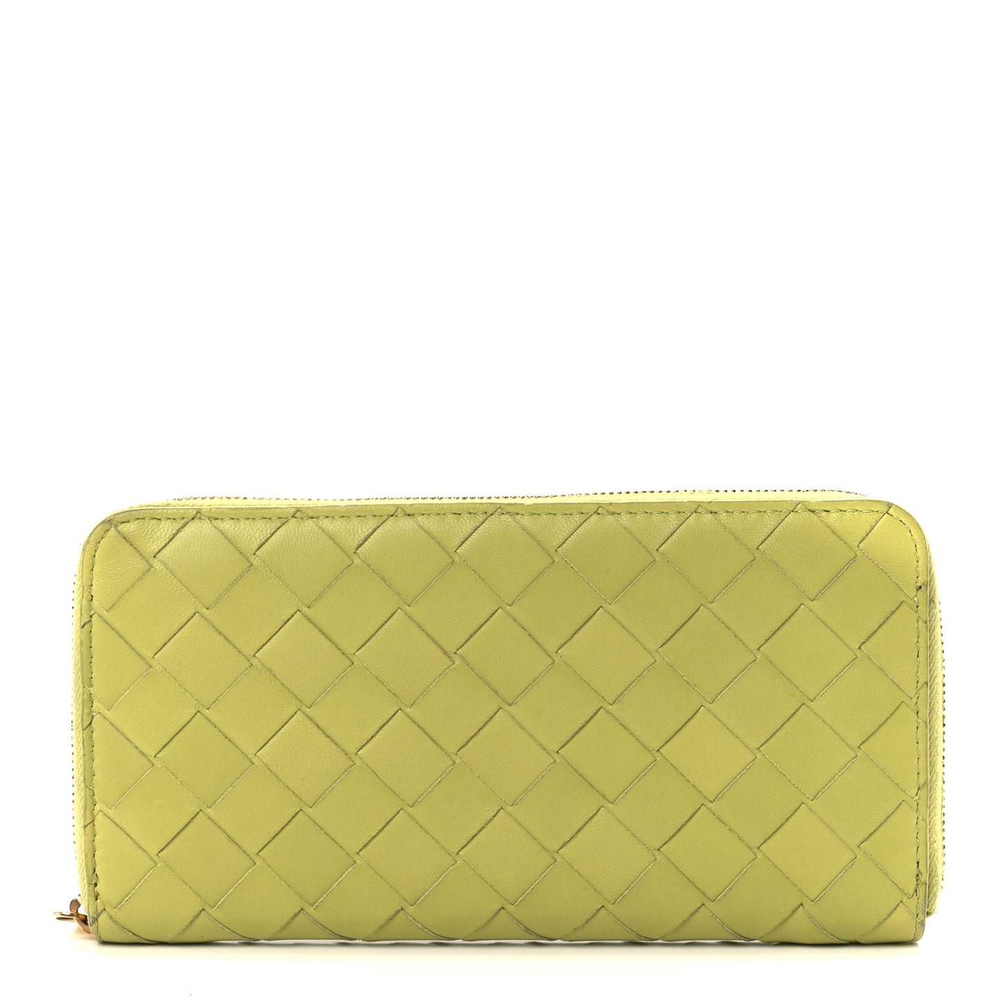 Nappa Intrecciato Zip Around Wallet Kiwi